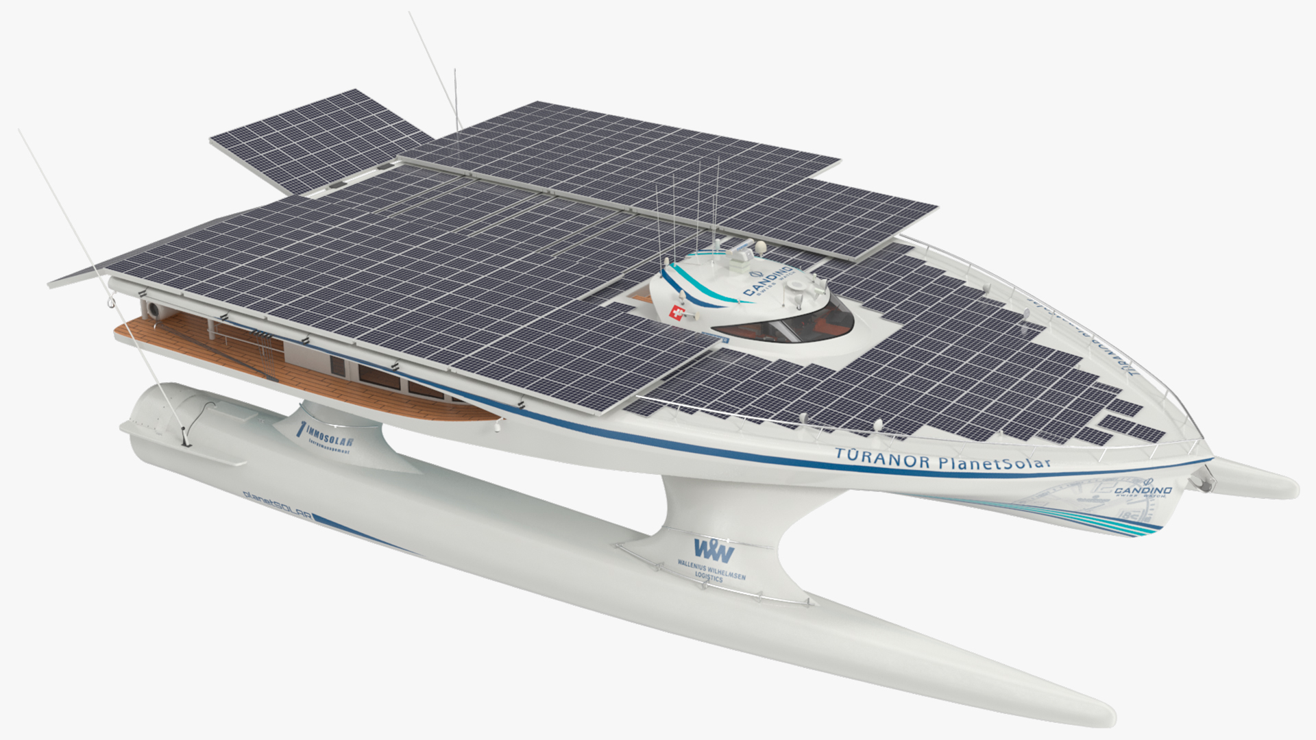 Electric Yacht PlanetSolar Rigged for Maya 3D