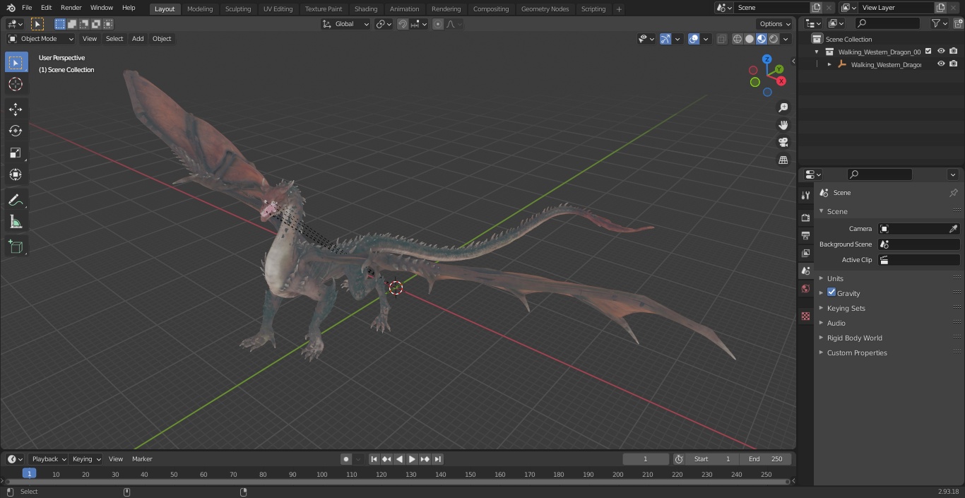 Walking Western Dragon 3D