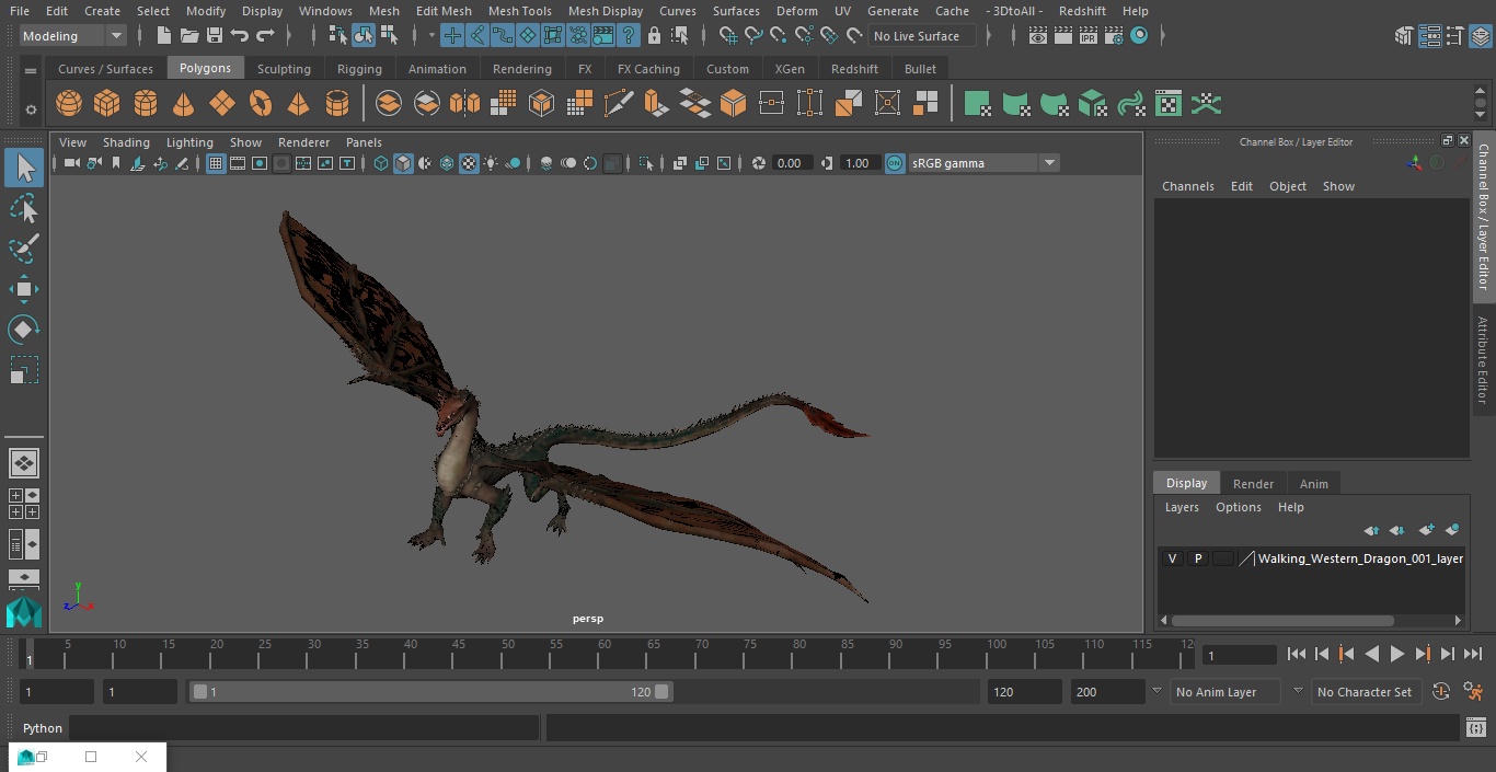 Walking Western Dragon 3D