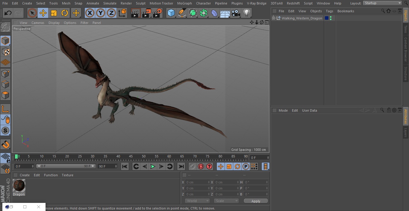 Walking Western Dragon 3D