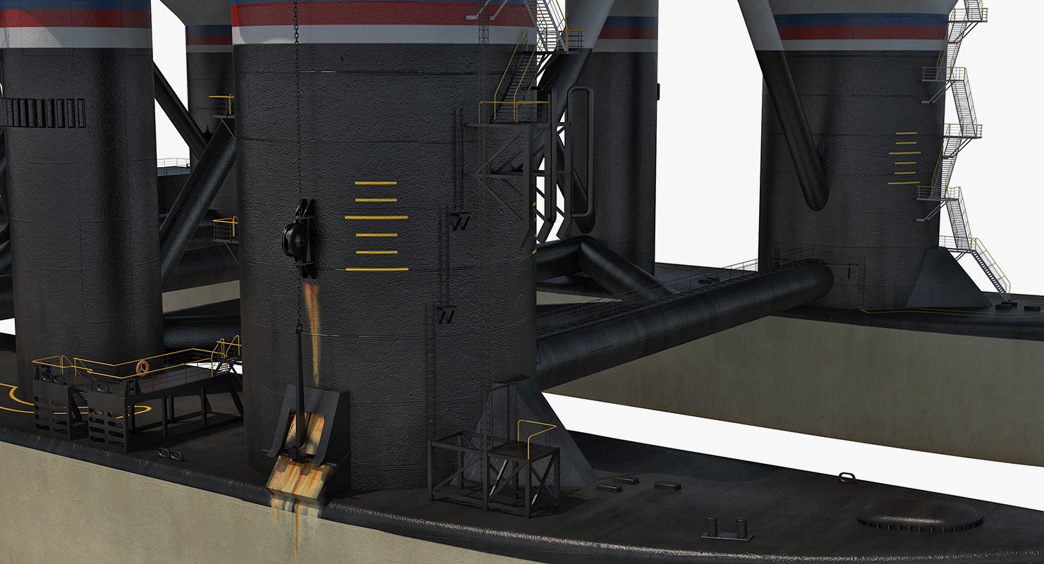 Odyssey Sea Launch Platform with Zenit 3SL Rocket 3D model