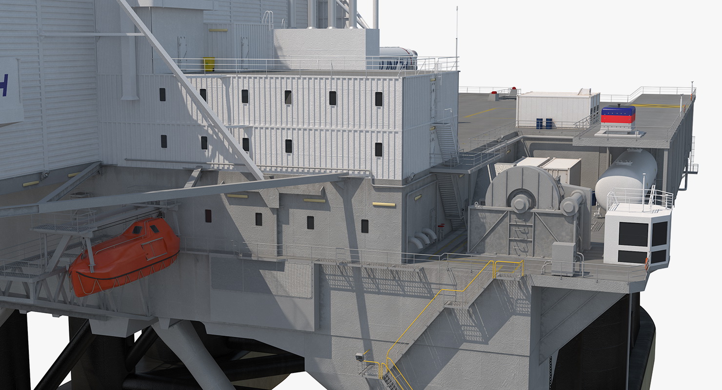 Odyssey Sea Launch Platform with Zenit 3SL Rocket 3D model