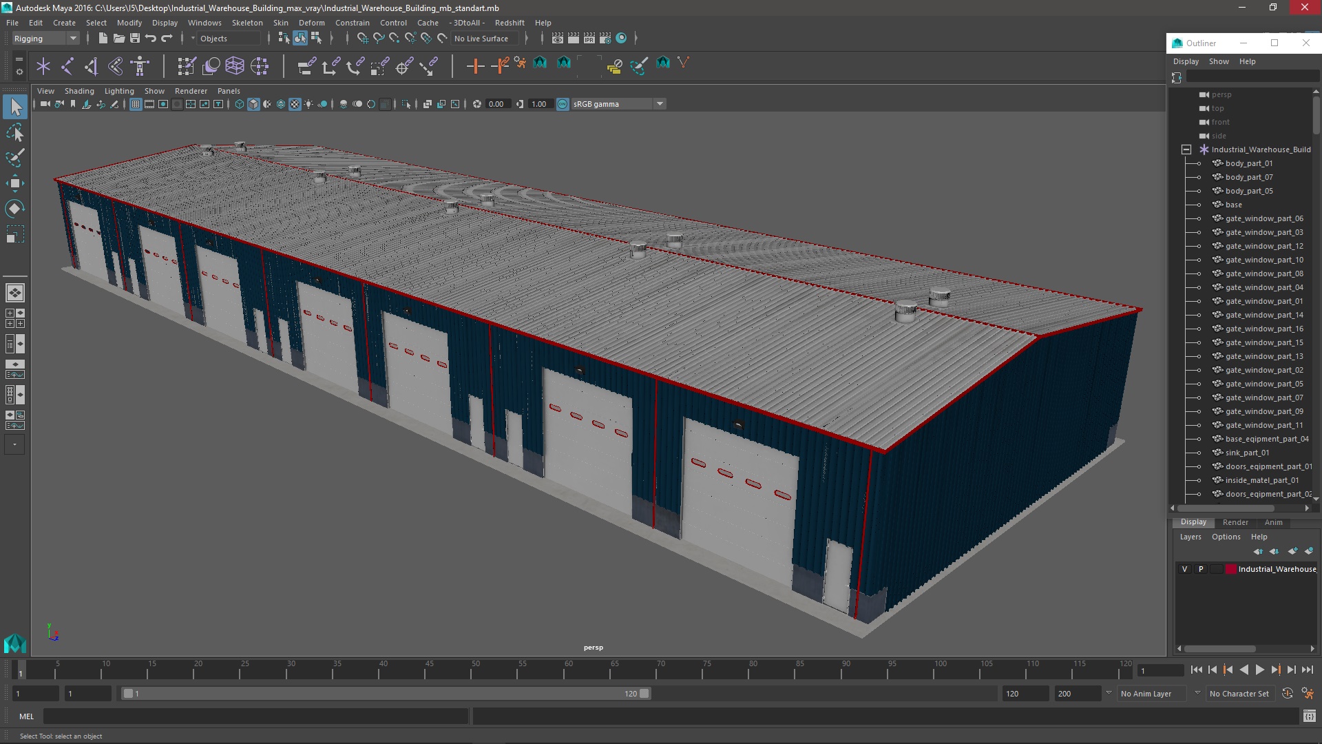 Industrial Warehouse Building 3D model