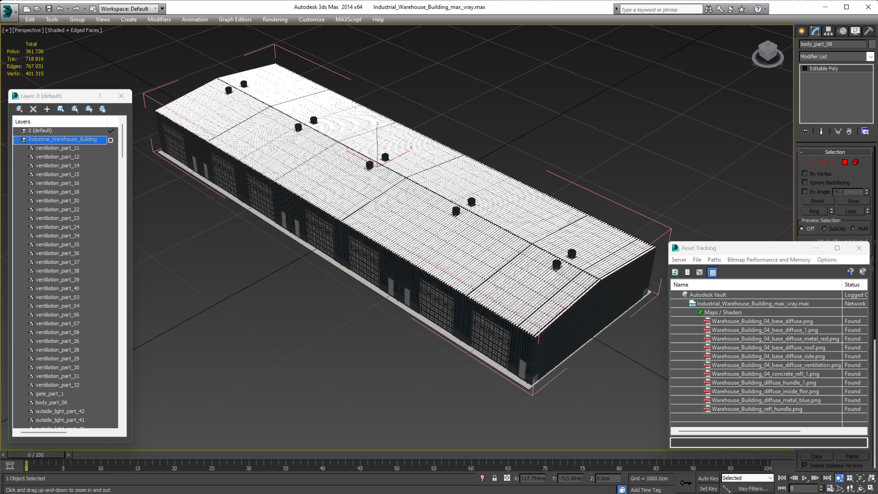 Industrial Warehouse Building 3D model