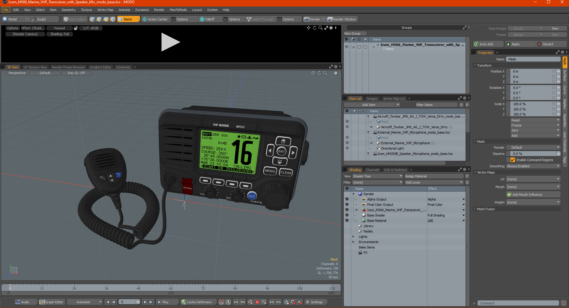Icom M506 Marine VHF Transceiver with Speaker Mic 3D model
