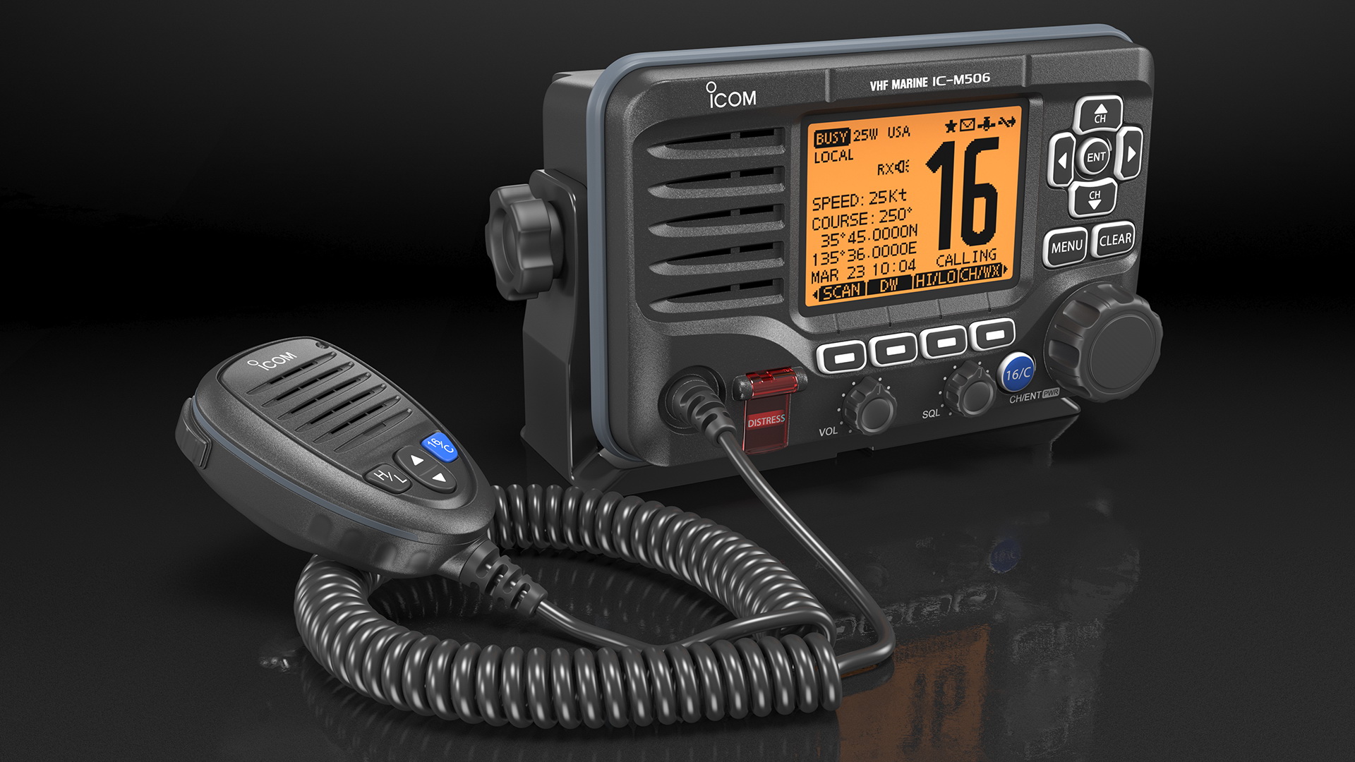 Icom M506 Marine VHF Transceiver with Speaker Mic 3D model