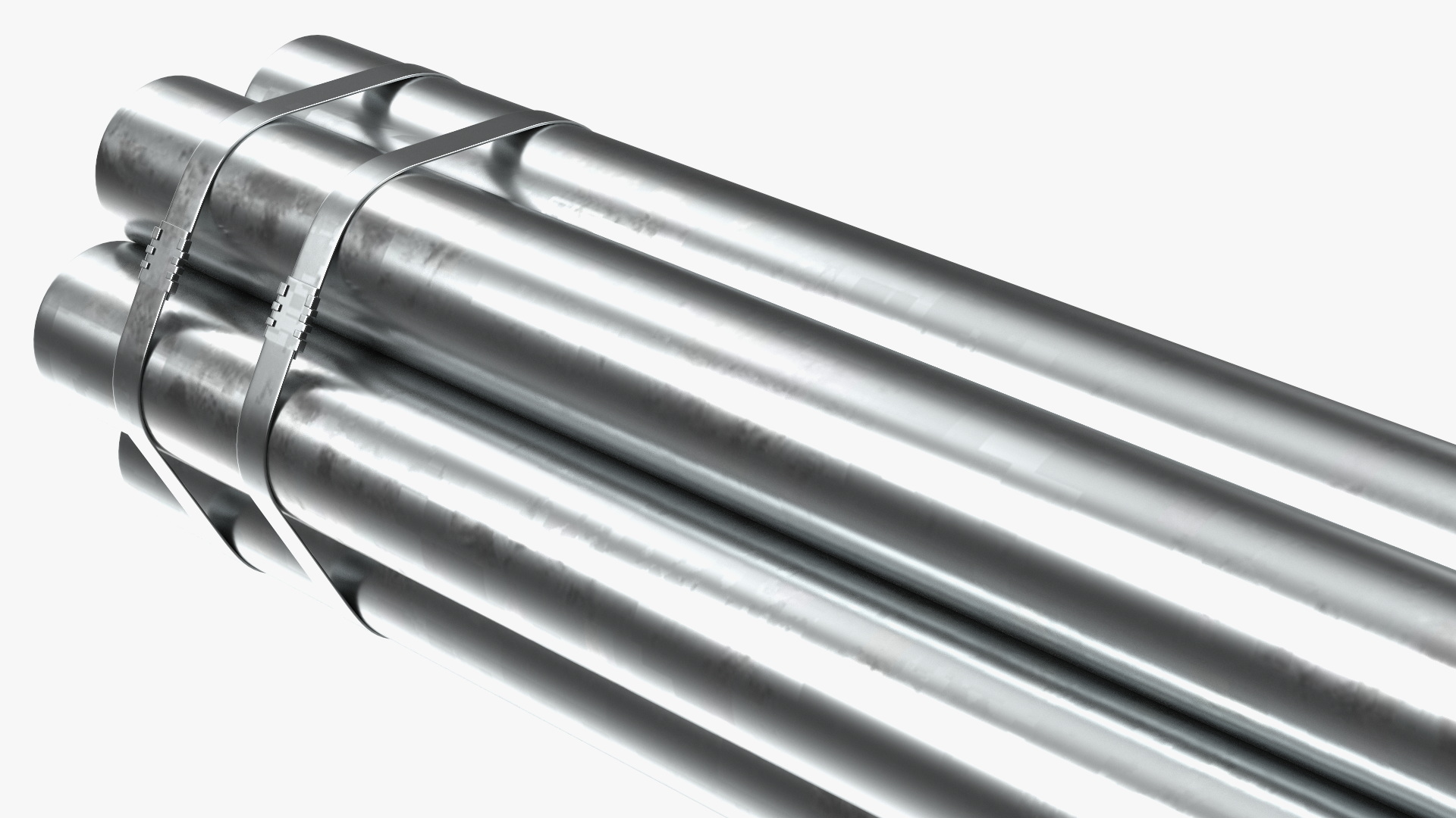 3D Thick Steel Pipes Bundle 6 Meters model
