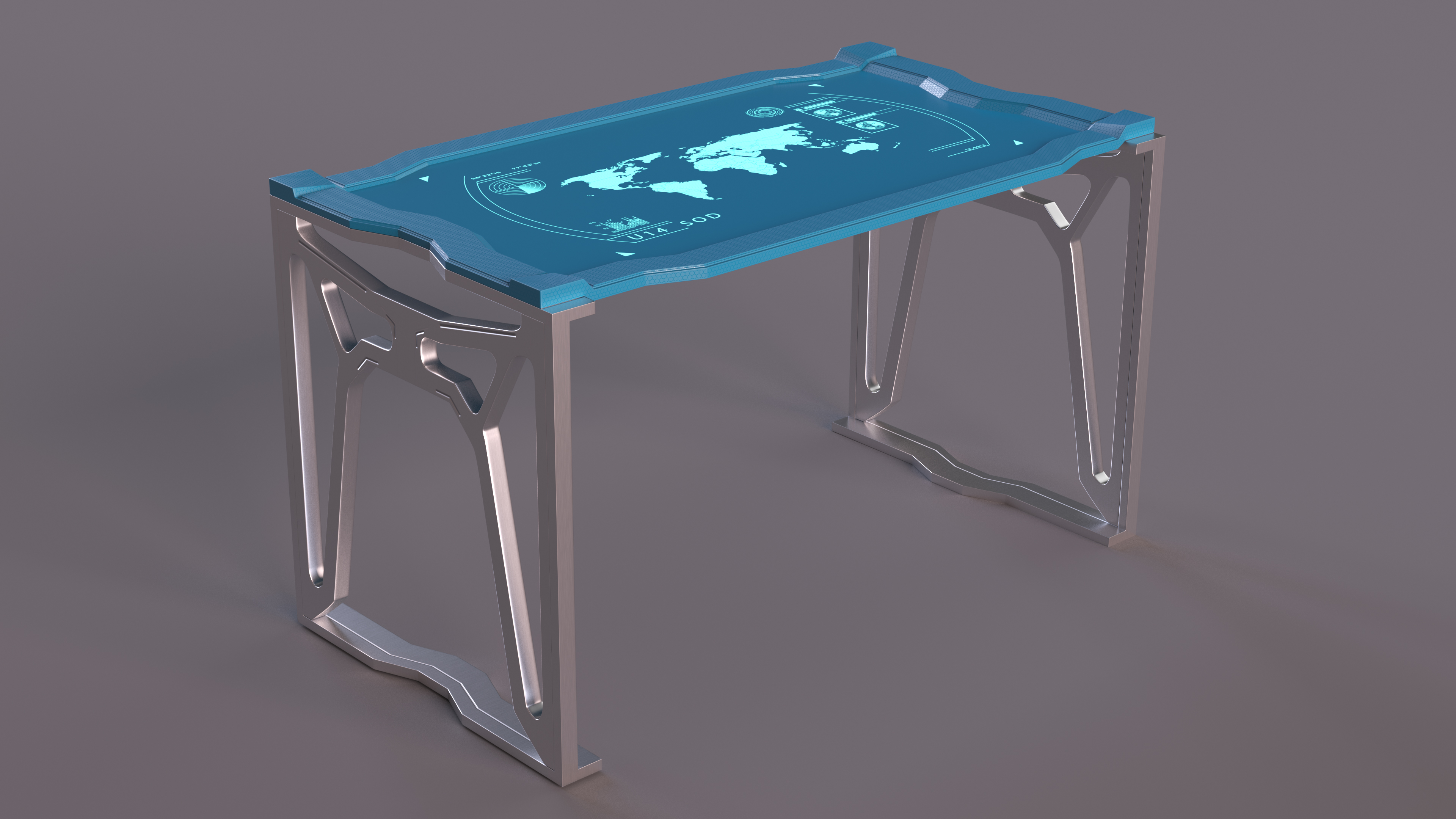 3D Futuristic Table Blue