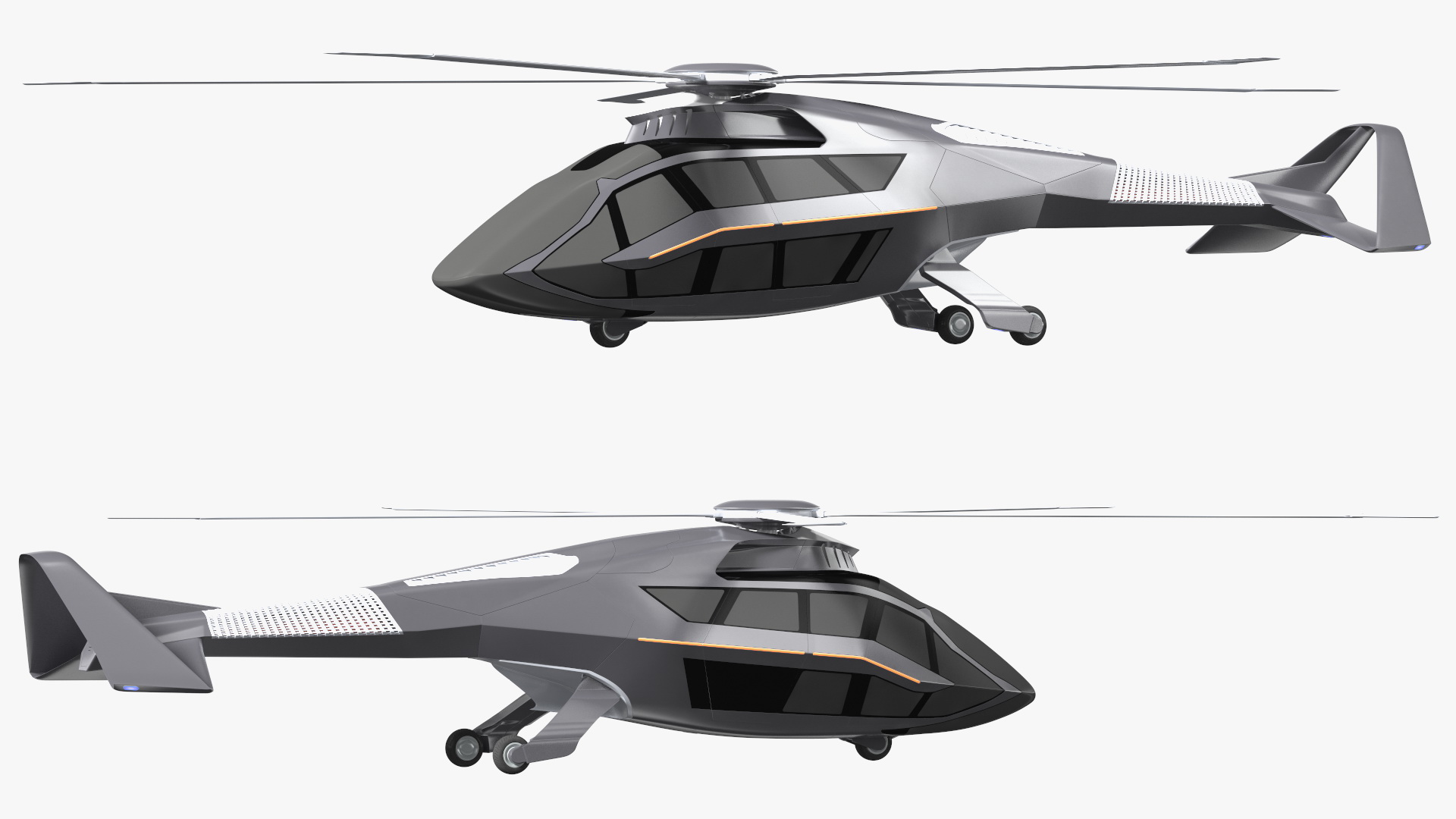 3D model Futuristic Helicopter Concept Simple Interior