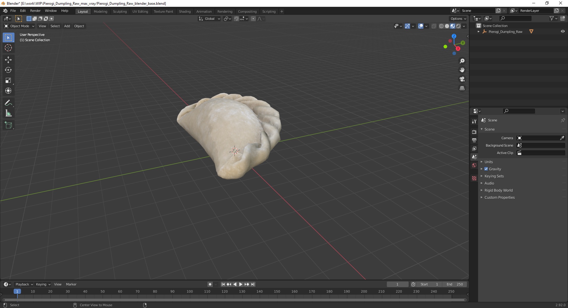 3D model Pierogi Dumpling Raw