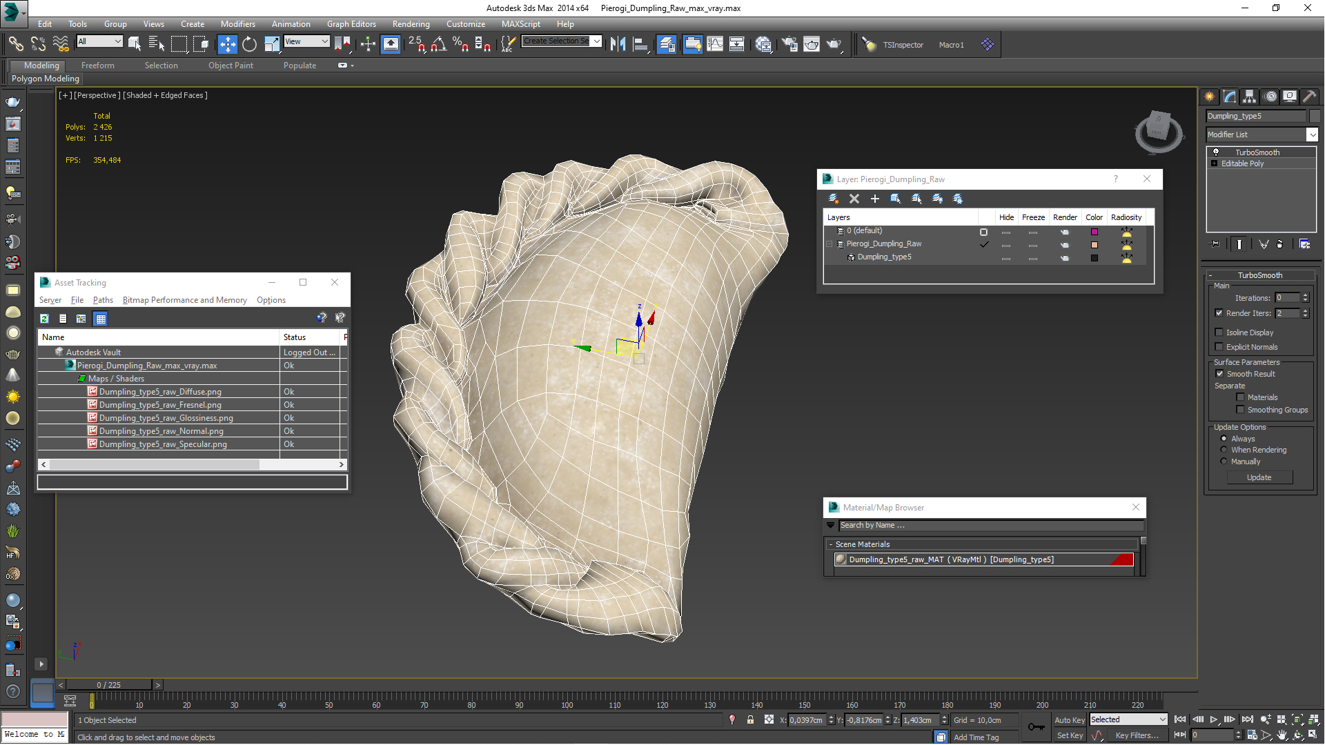 3D model Pierogi Dumpling Raw