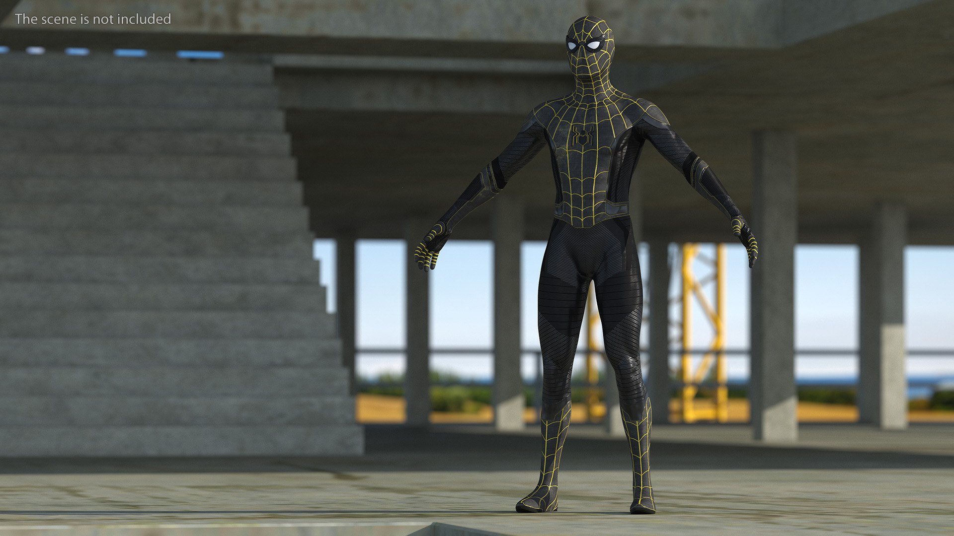 3D Spiderman Black Suit Rigged for Maya