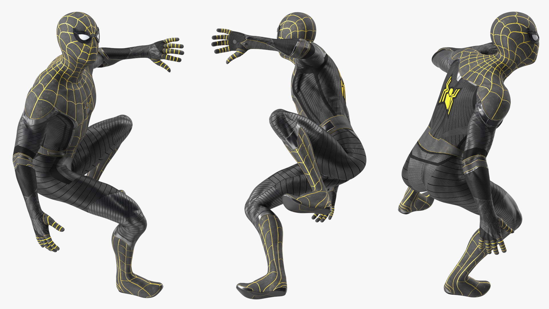 3D Spiderman Black Suit Rigged for Maya