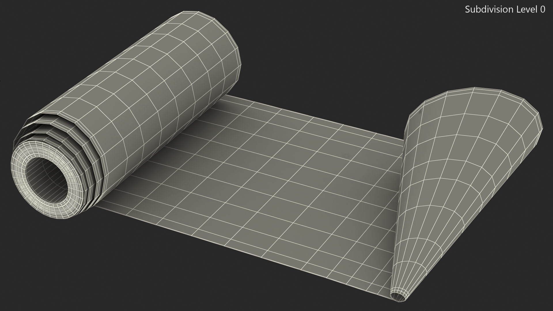 3D Roll of Kraft Paper Unfolded model