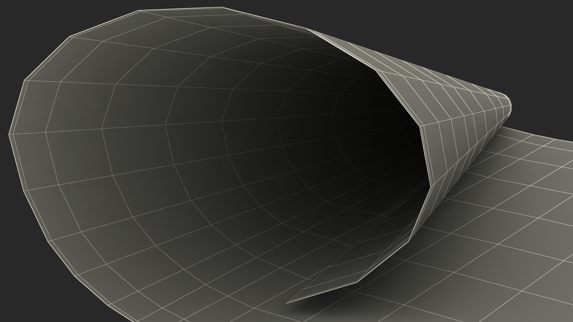 3D Roll of Kraft Paper Unfolded model