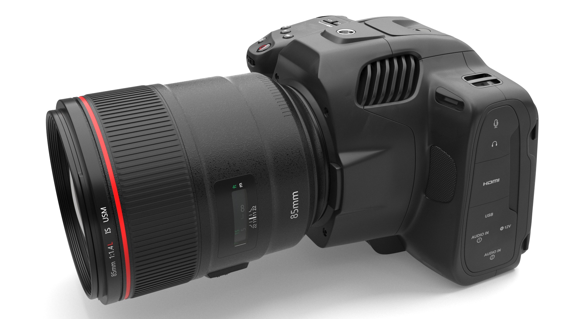 3D Modern Professional Camera with Lens
