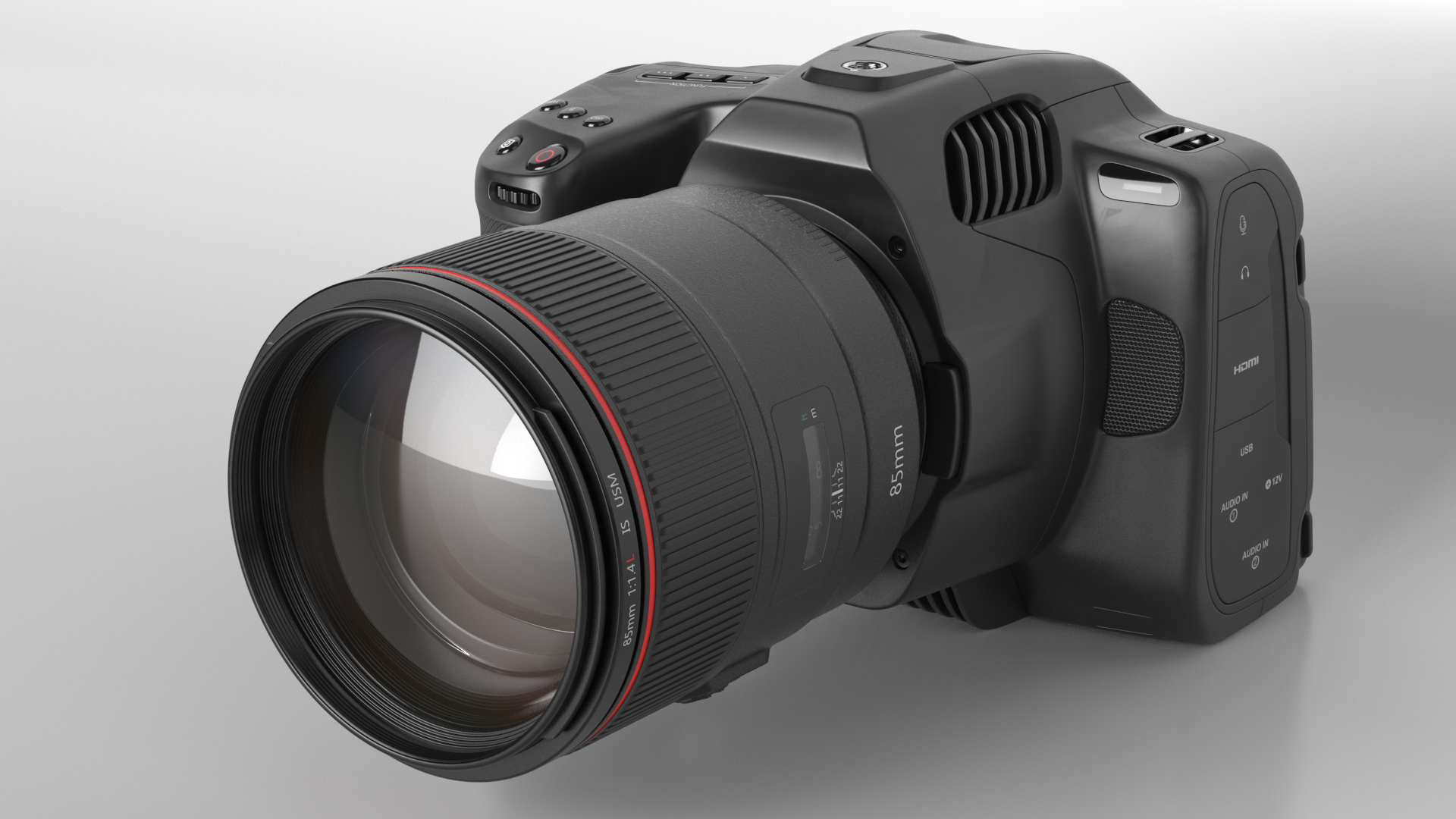 3D Modern Professional Camera with Lens