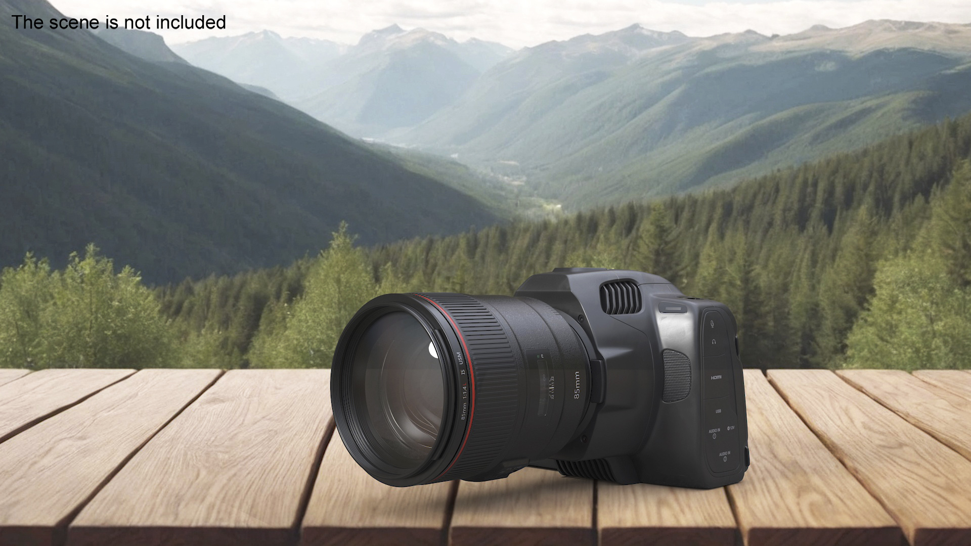 3D Modern Professional Camera with Lens