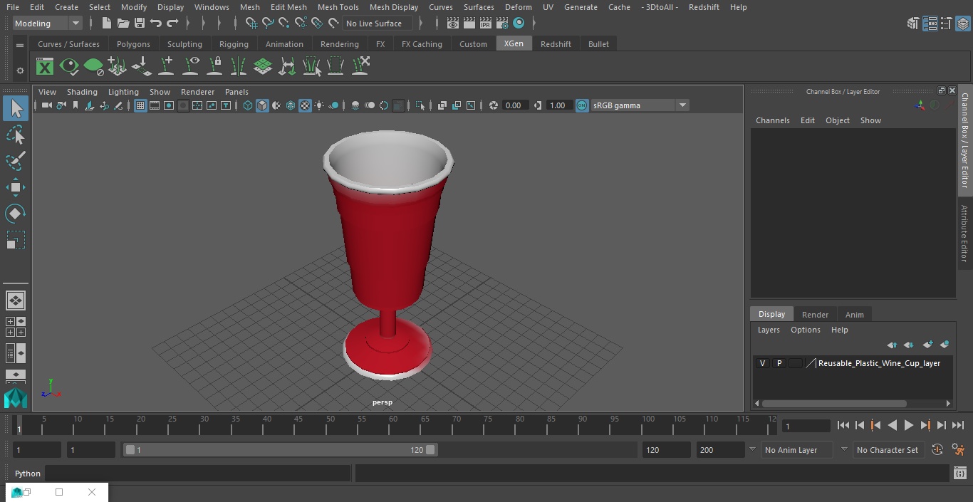 3D model Reusable Plastic Wine Cup