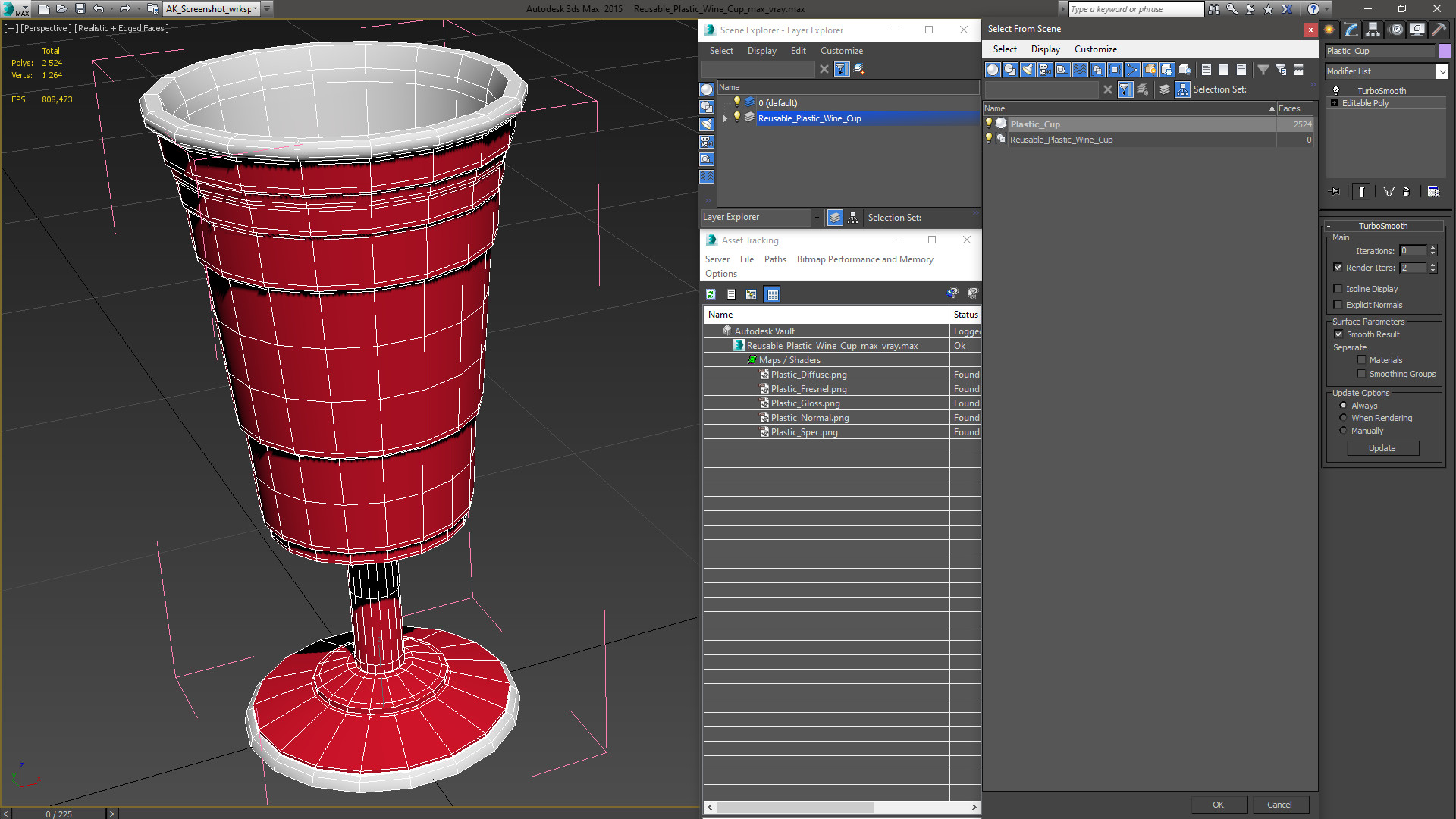 3D model Reusable Plastic Wine Cup