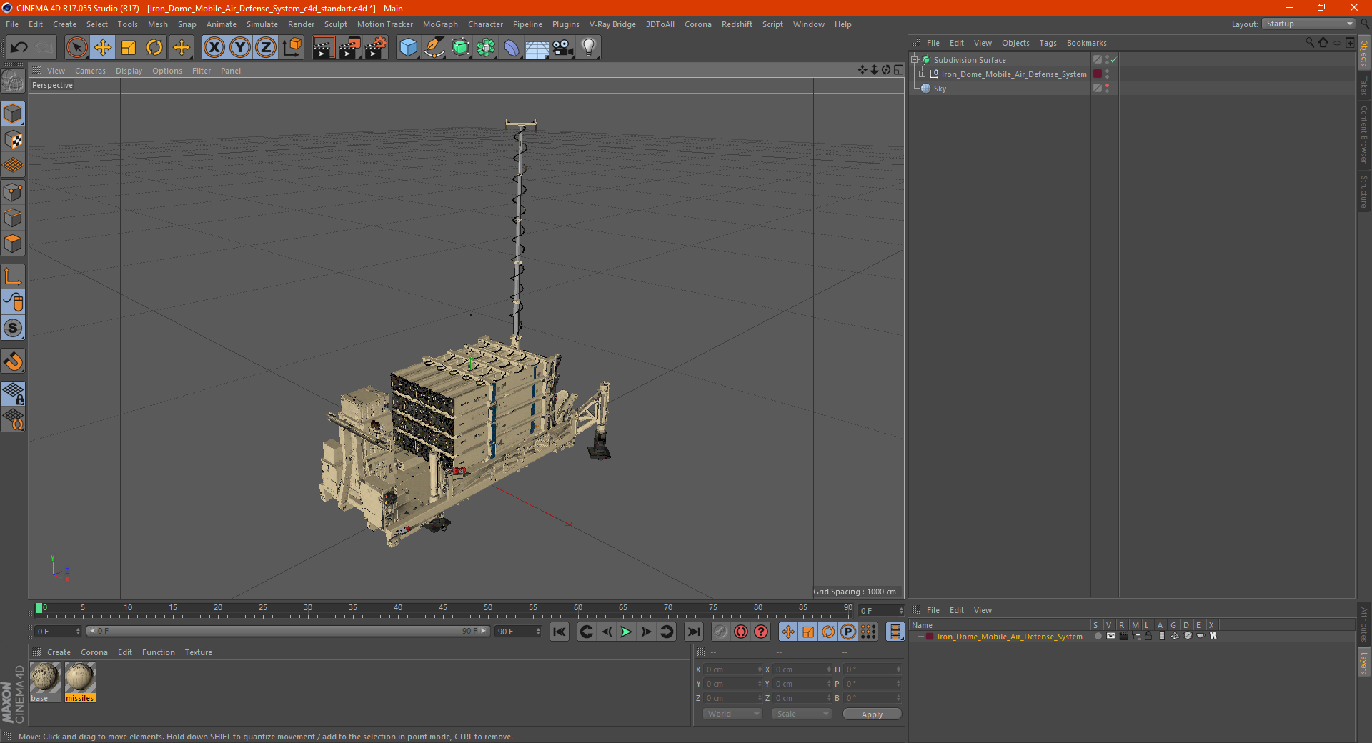 3D model Iron Dome Mobile Air Defense System