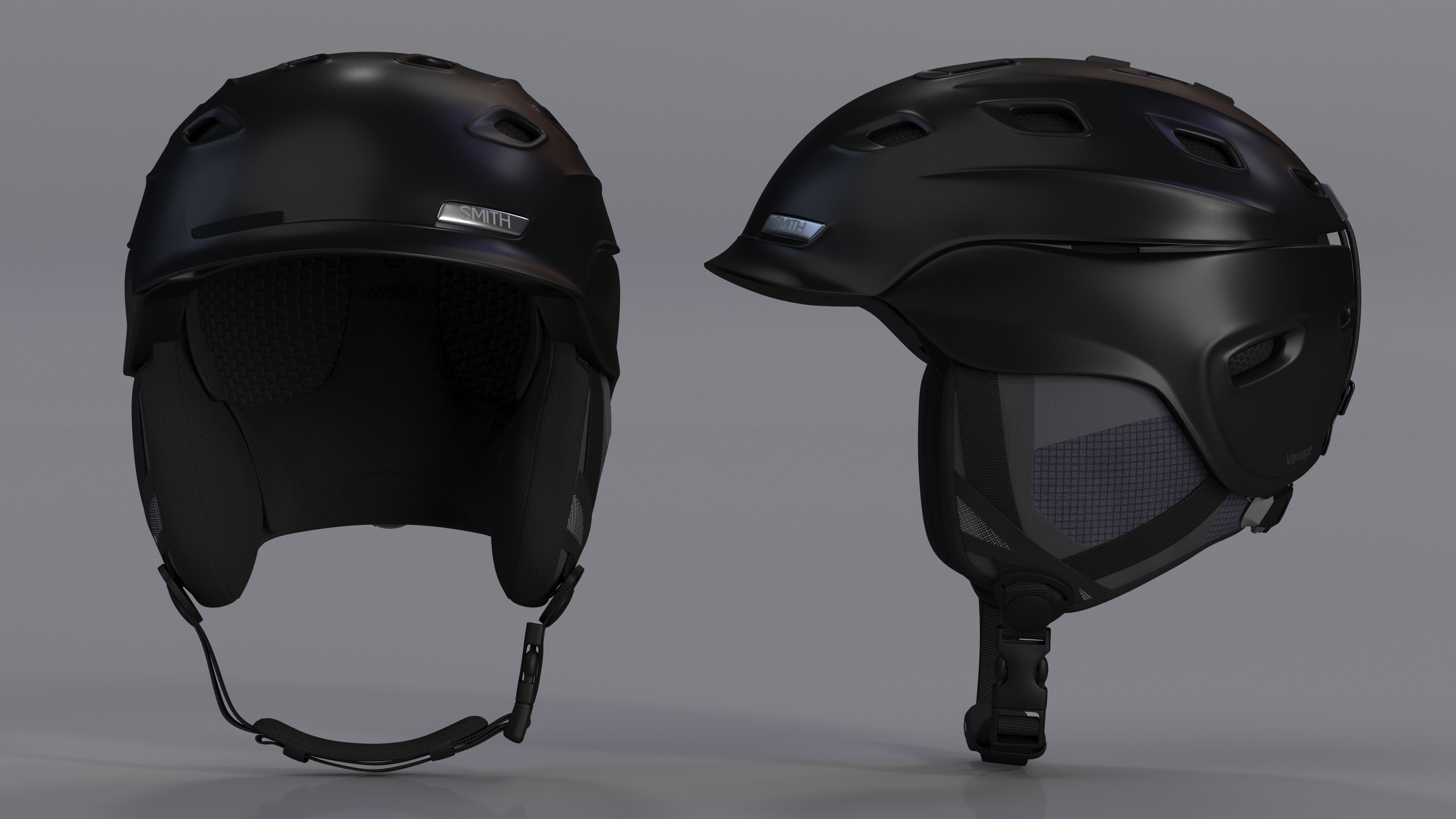 3D Ski Snowboard Smith Vantage Helmet Matte Black