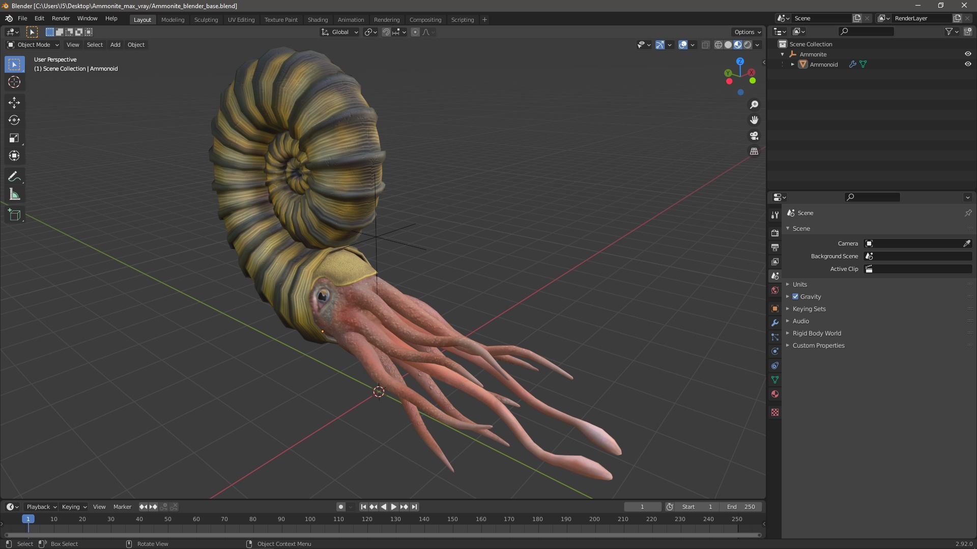3D Ammonite for 3D Print