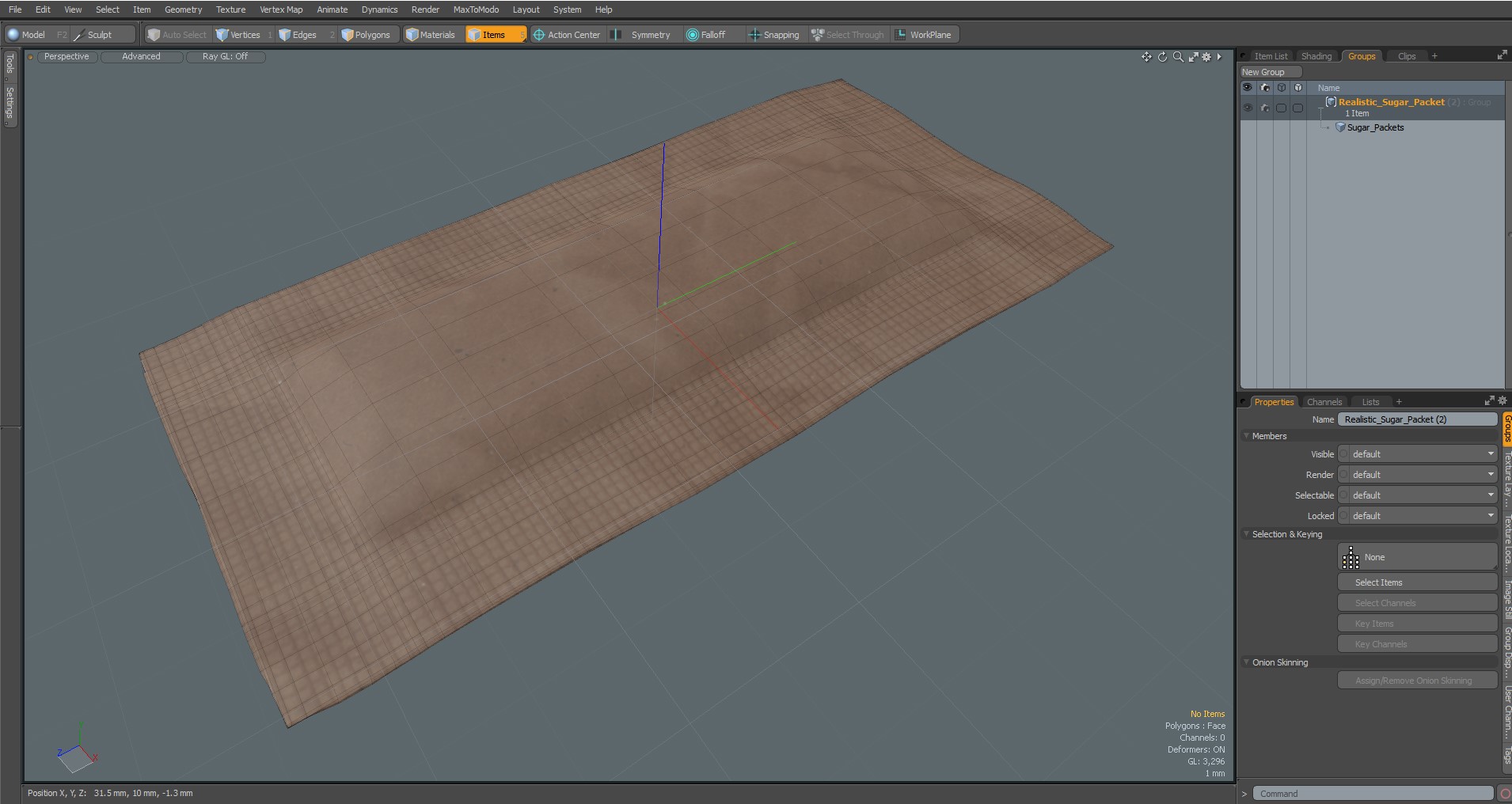 Realistic Sugar Packet 3D