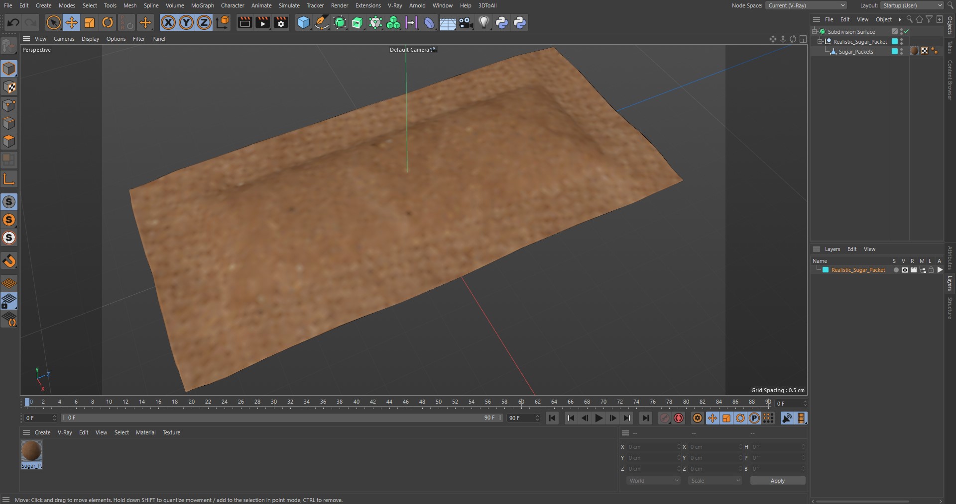 Realistic Sugar Packet 3D