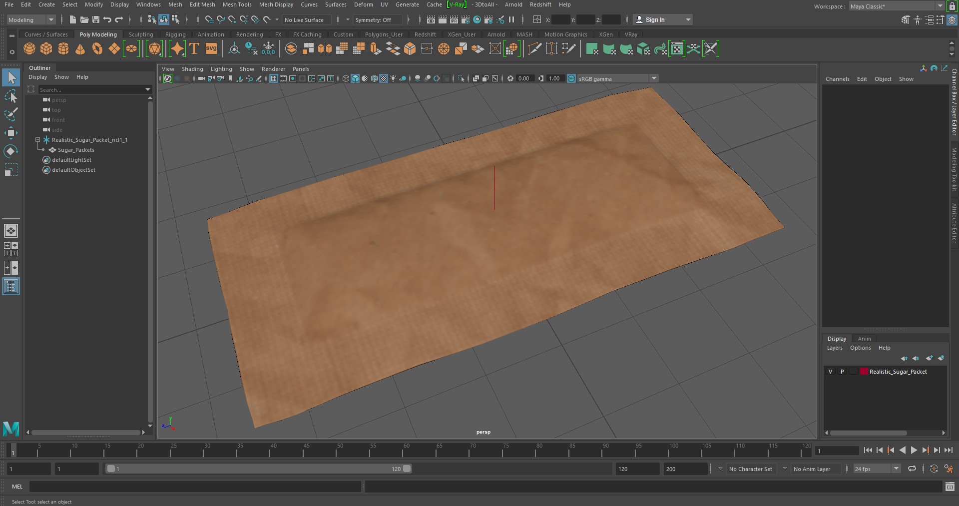 Realistic Sugar Packet 3D