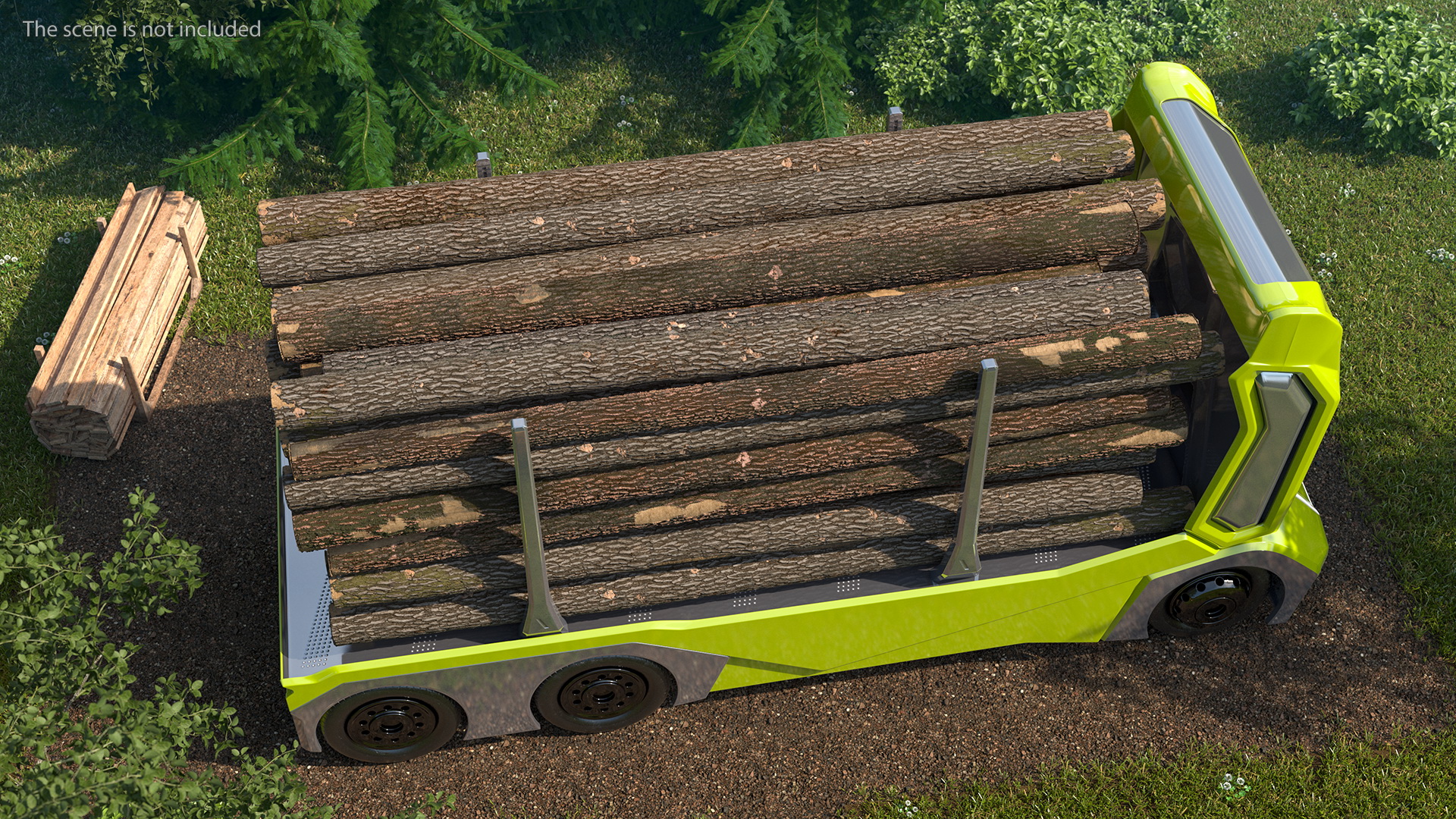 3D Self Driving Logging Truck
