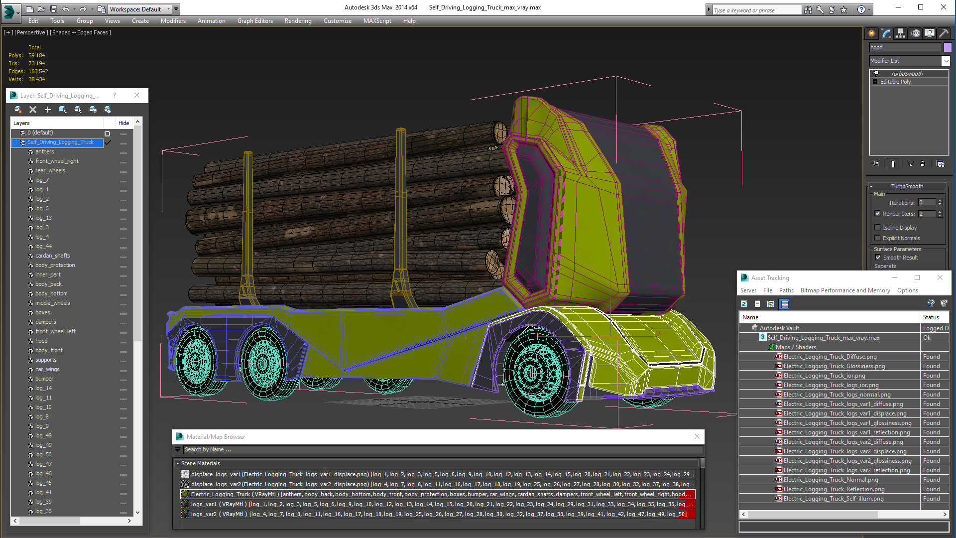 3D Self Driving Logging Truck