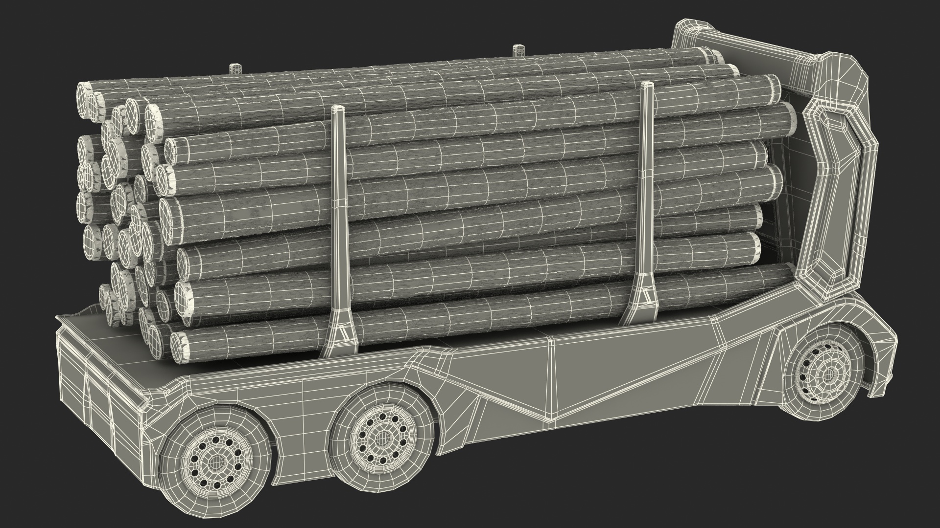 3D Self Driving Logging Truck