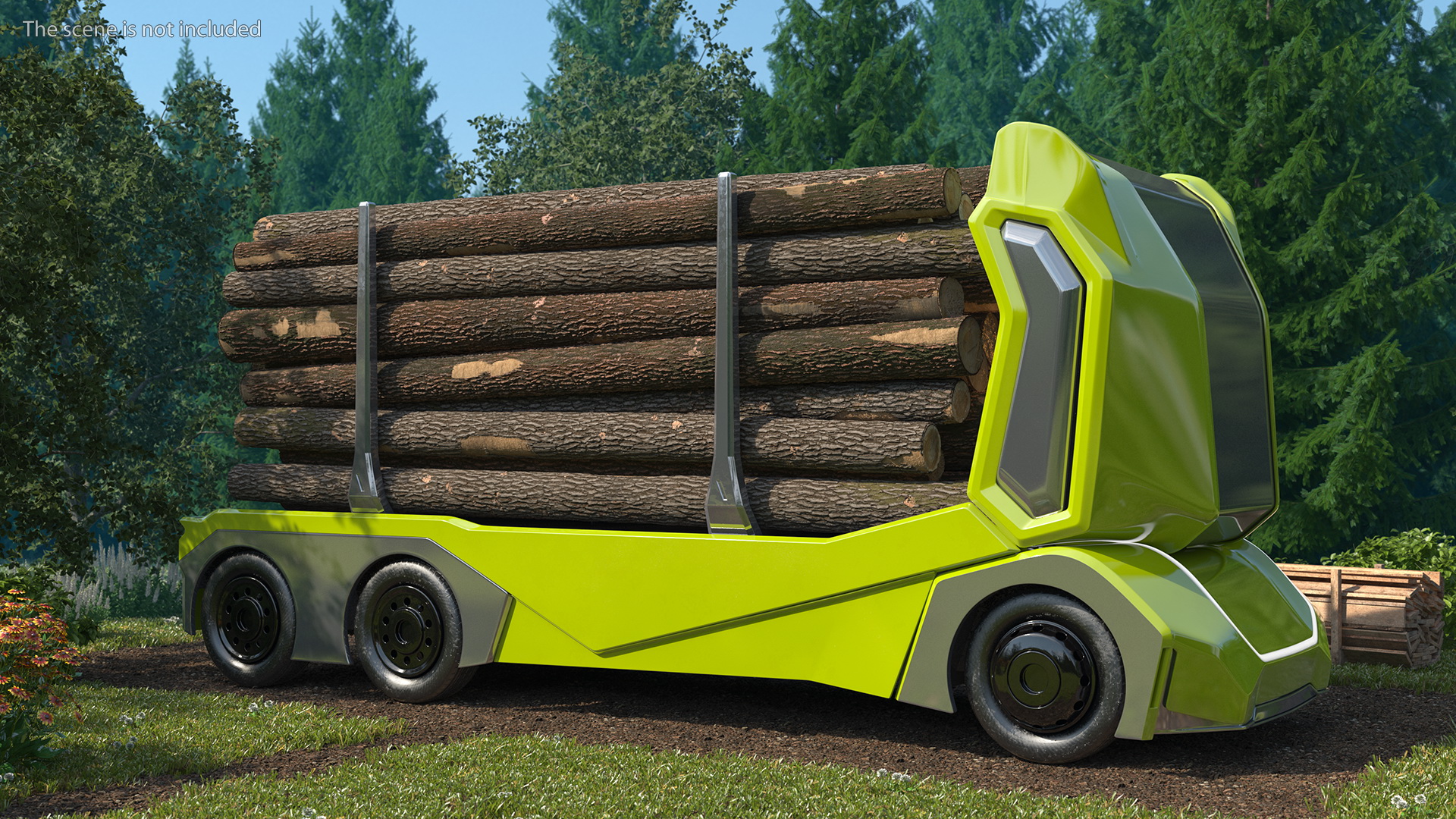 3D Self Driving Logging Truck