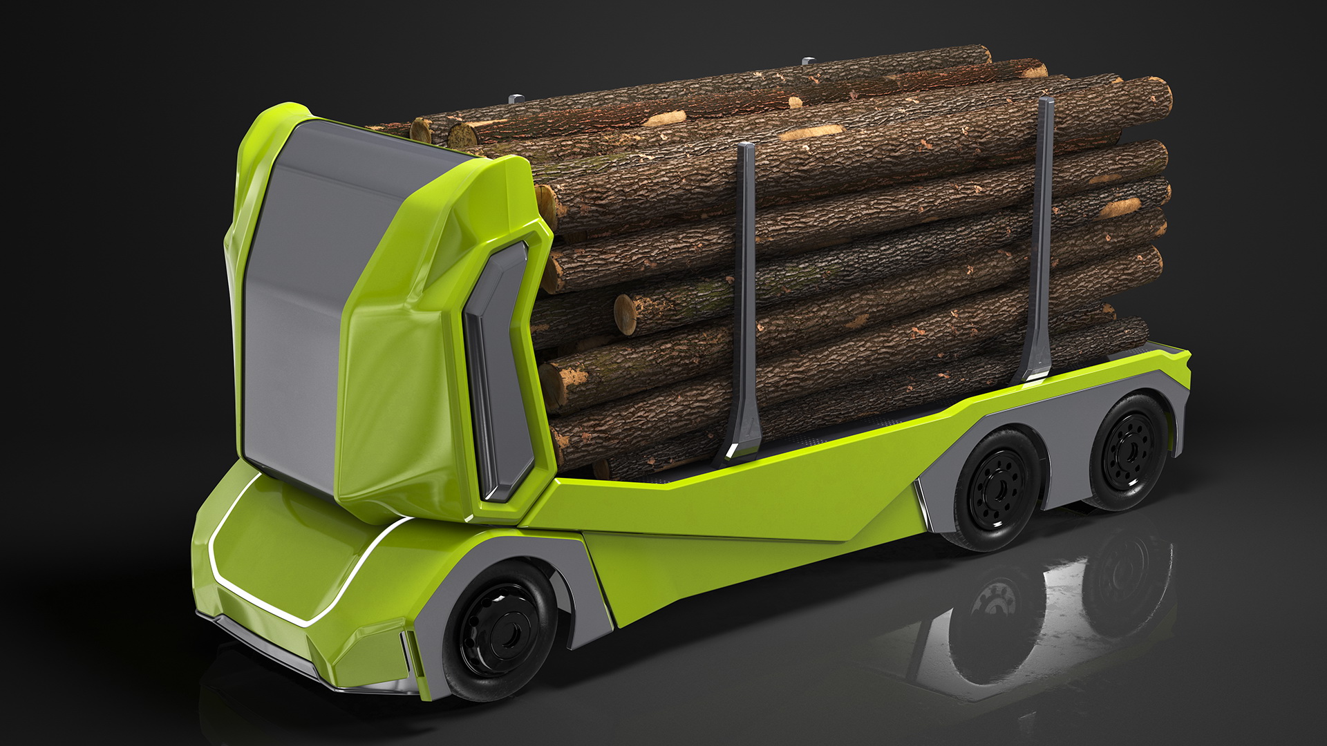 3D Self Driving Logging Truck
