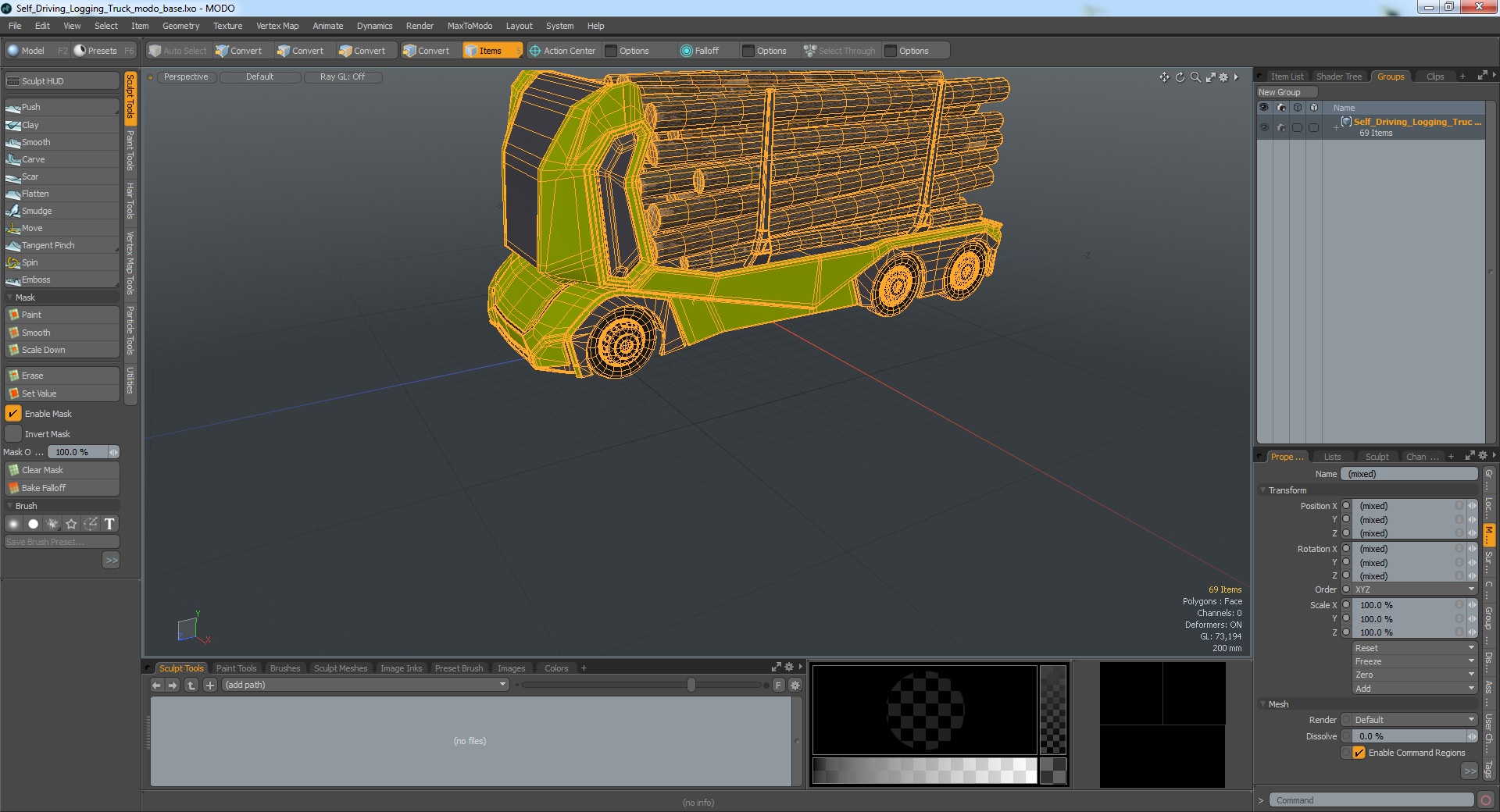 3D Self Driving Logging Truck