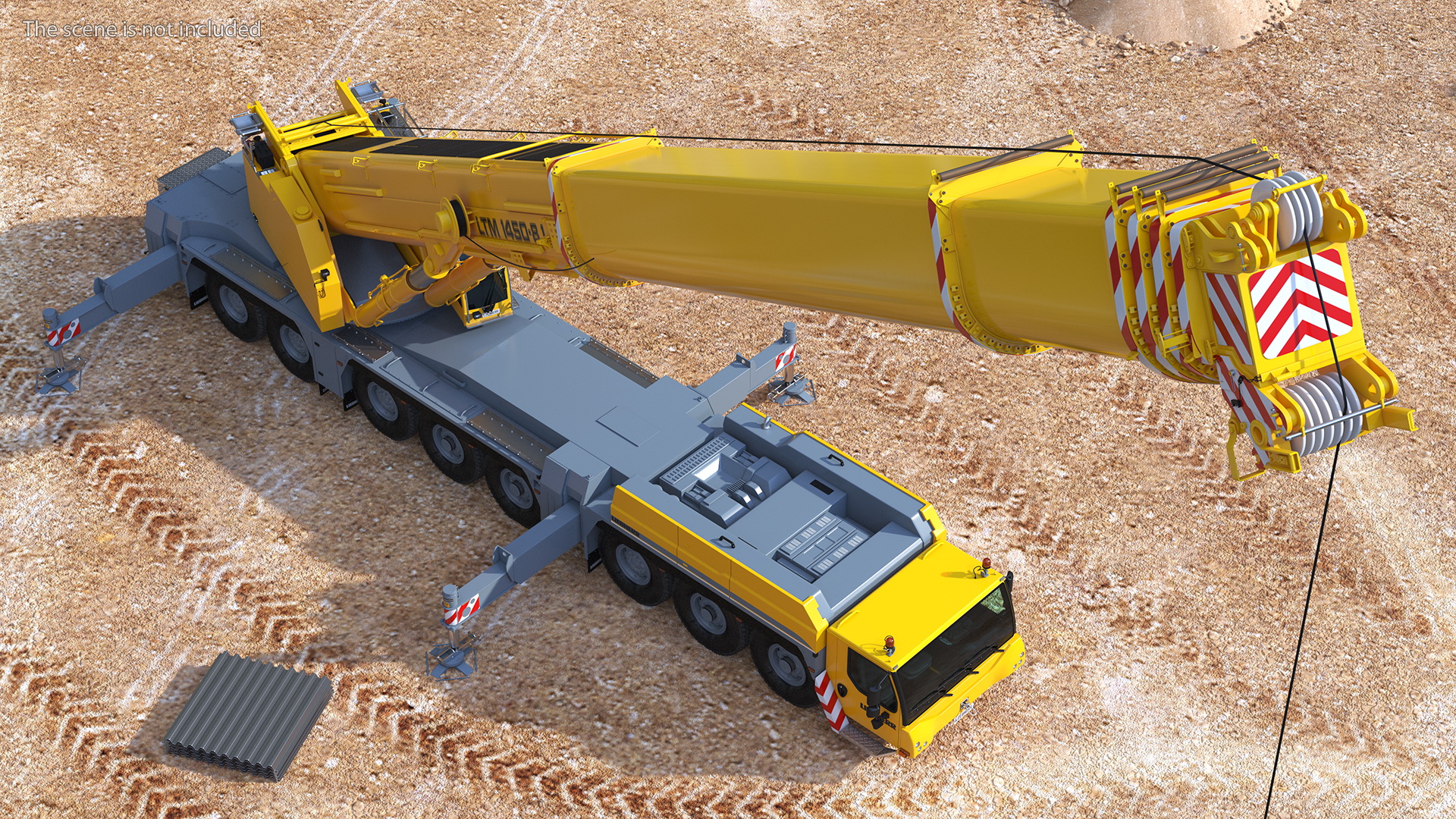 3D Mobile Crane Liebherr With Load Rigged model