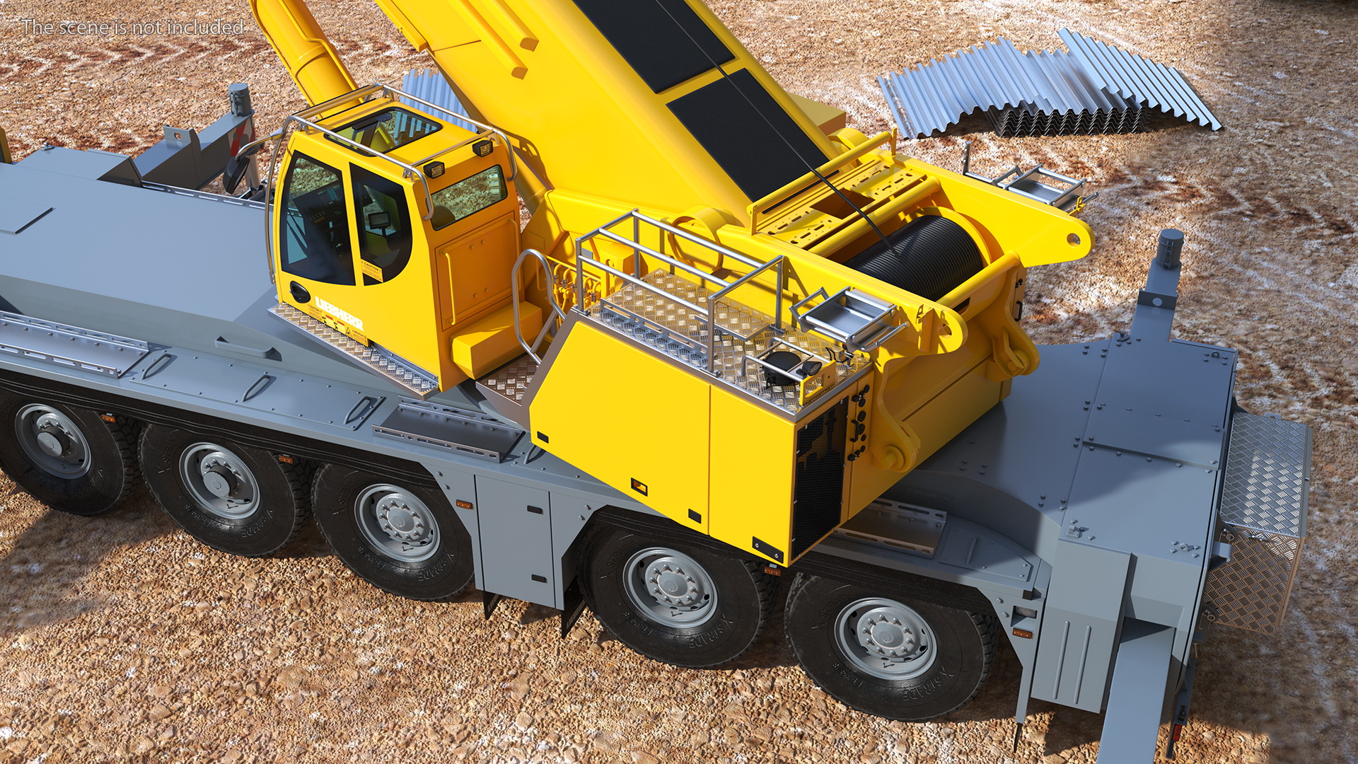 3D Mobile Crane Liebherr With Load Rigged model