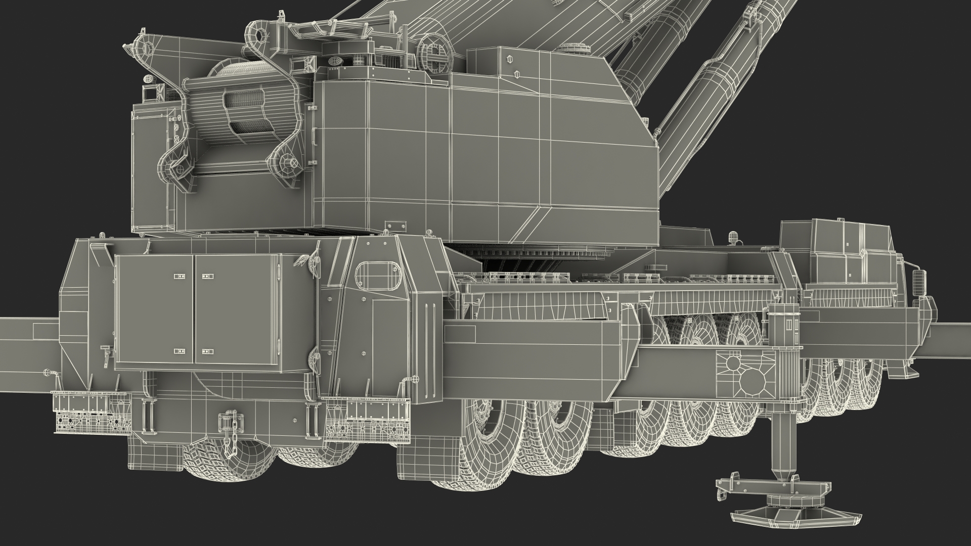 3D Mobile Crane Liebherr With Load Rigged model