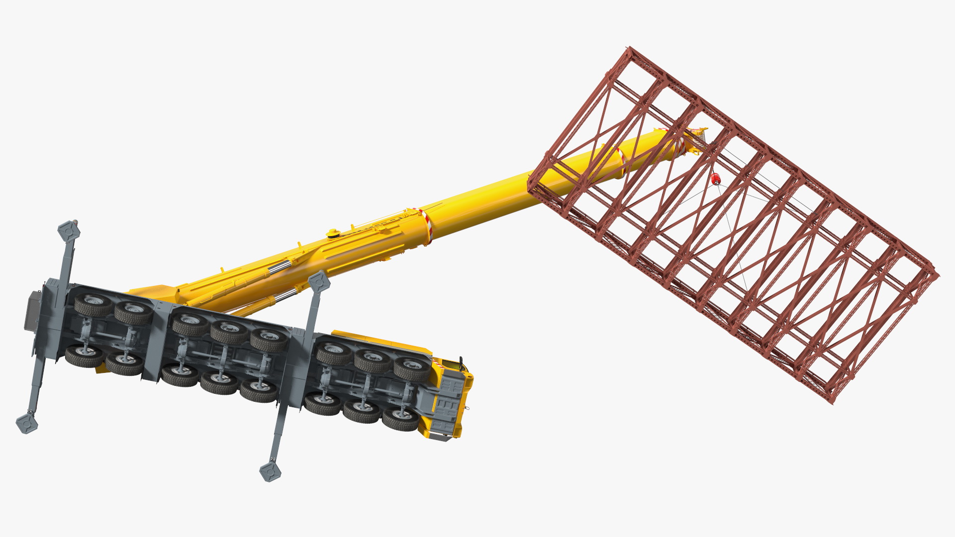 3D Mobile Crane Liebherr With Load Rigged model