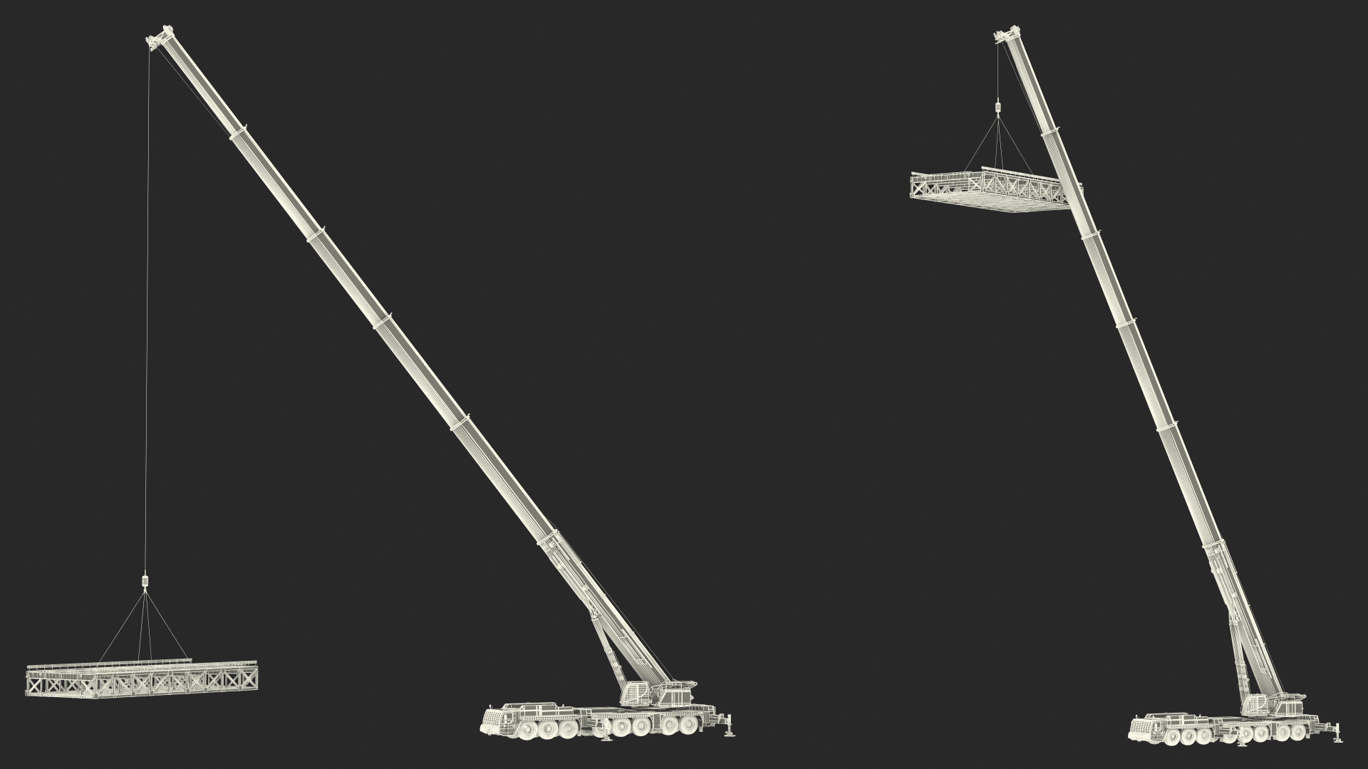 3D Mobile Crane Liebherr With Load Rigged model