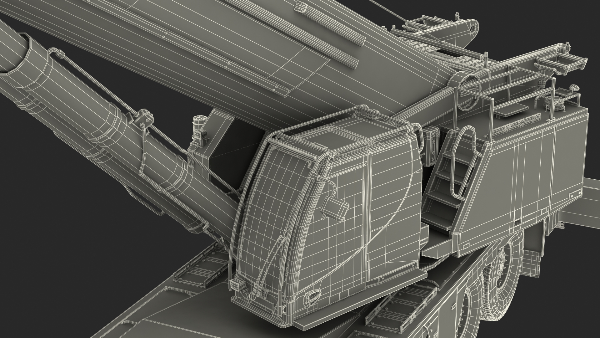 3D Mobile Crane Liebherr With Load Rigged model