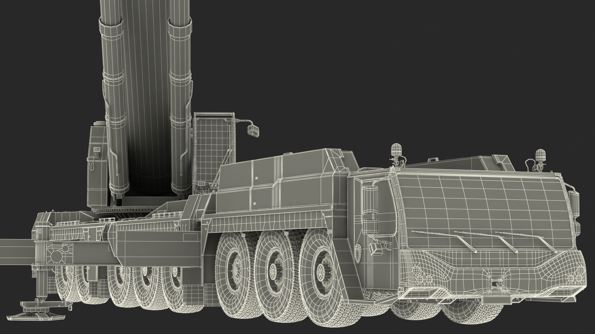 3D Mobile Crane Liebherr With Load Rigged model