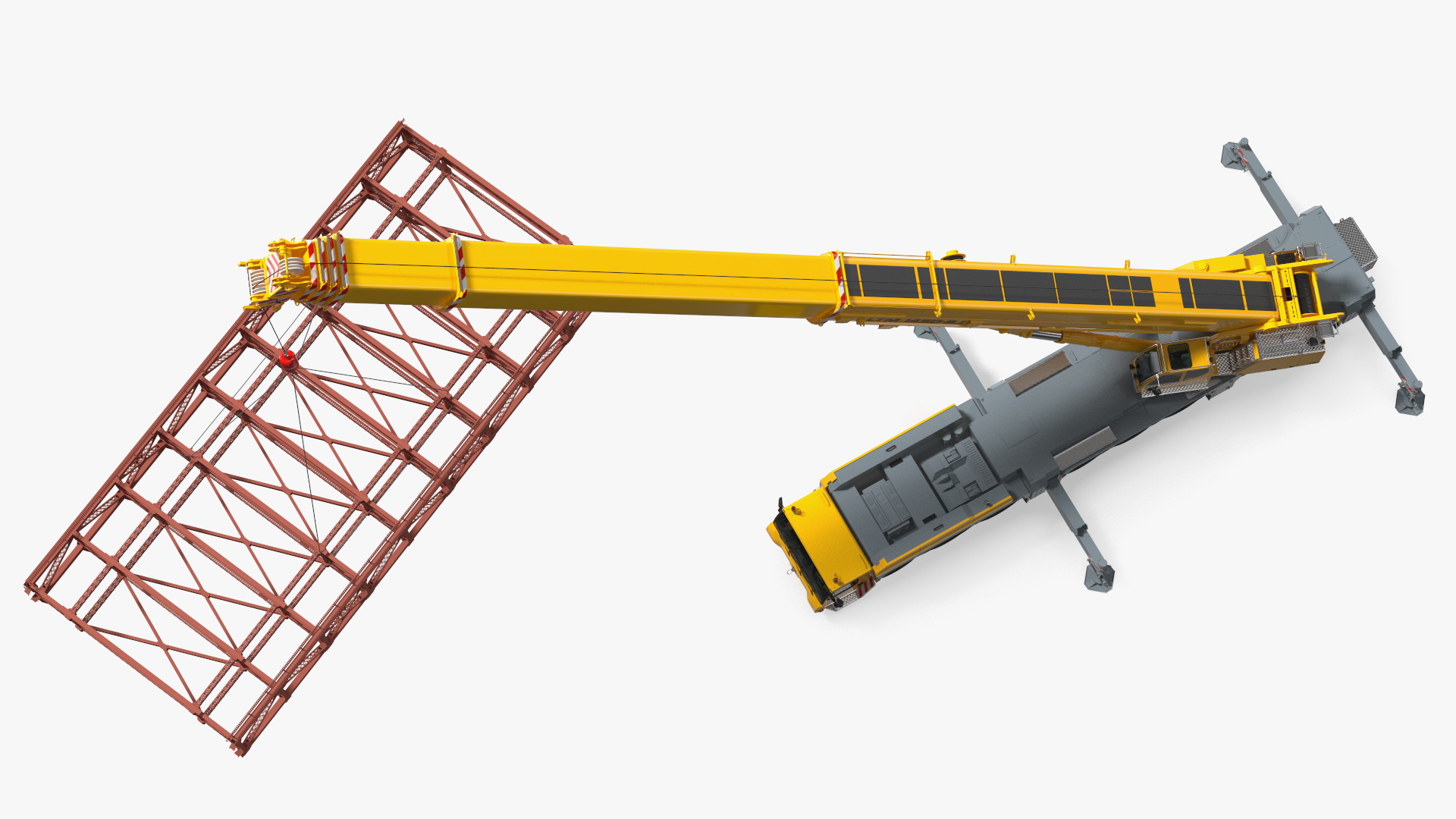3D Mobile Crane Liebherr With Load Rigged model
