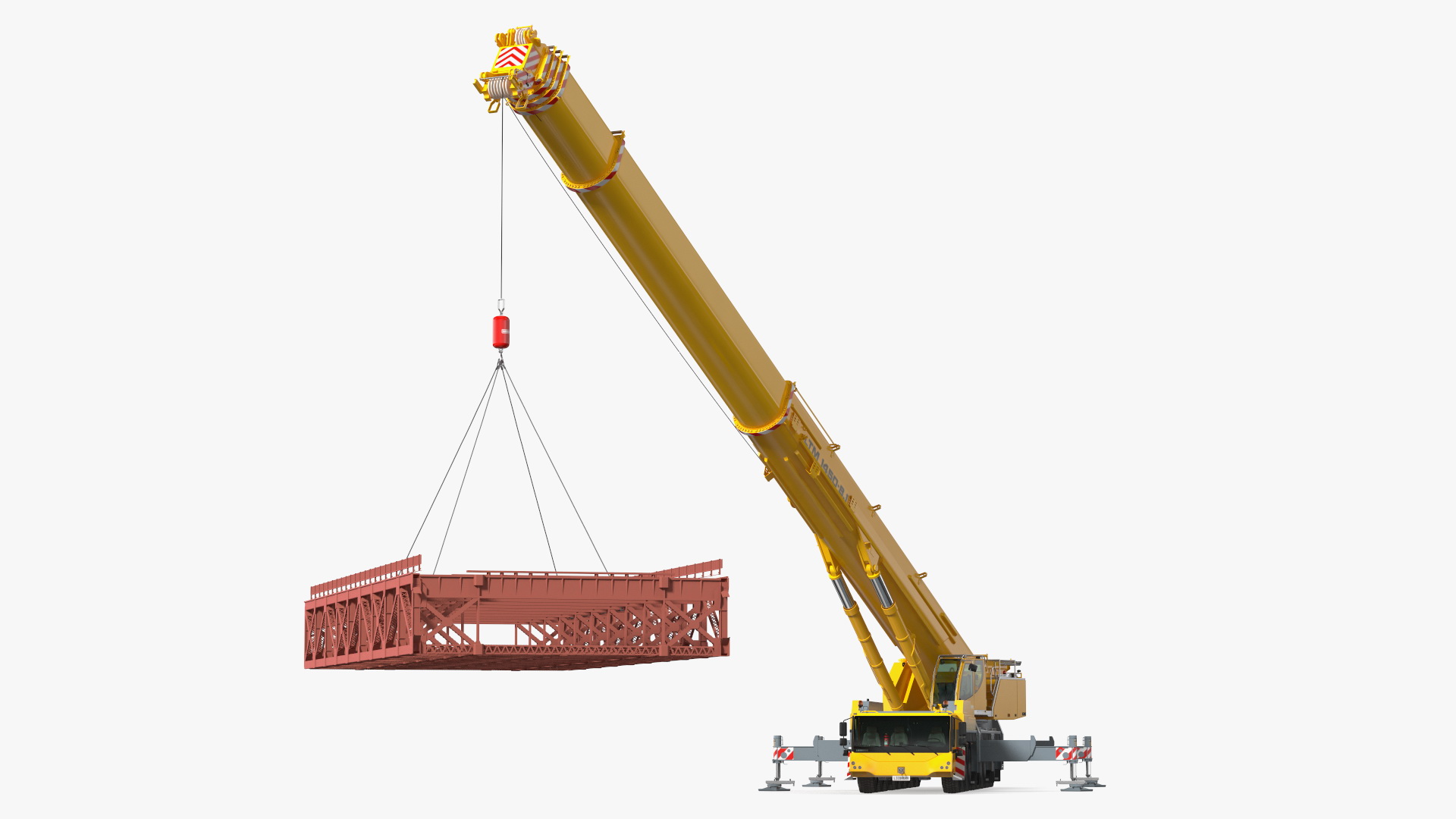 3D Mobile Crane Liebherr With Load Rigged model