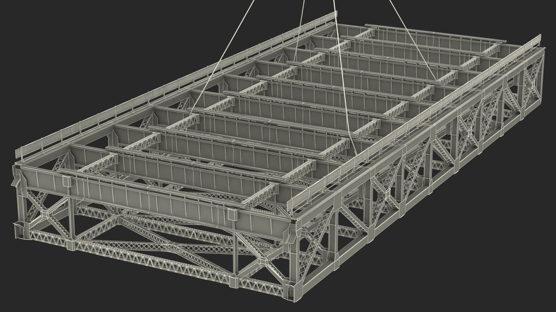 3D Mobile Crane Liebherr With Load Rigged model