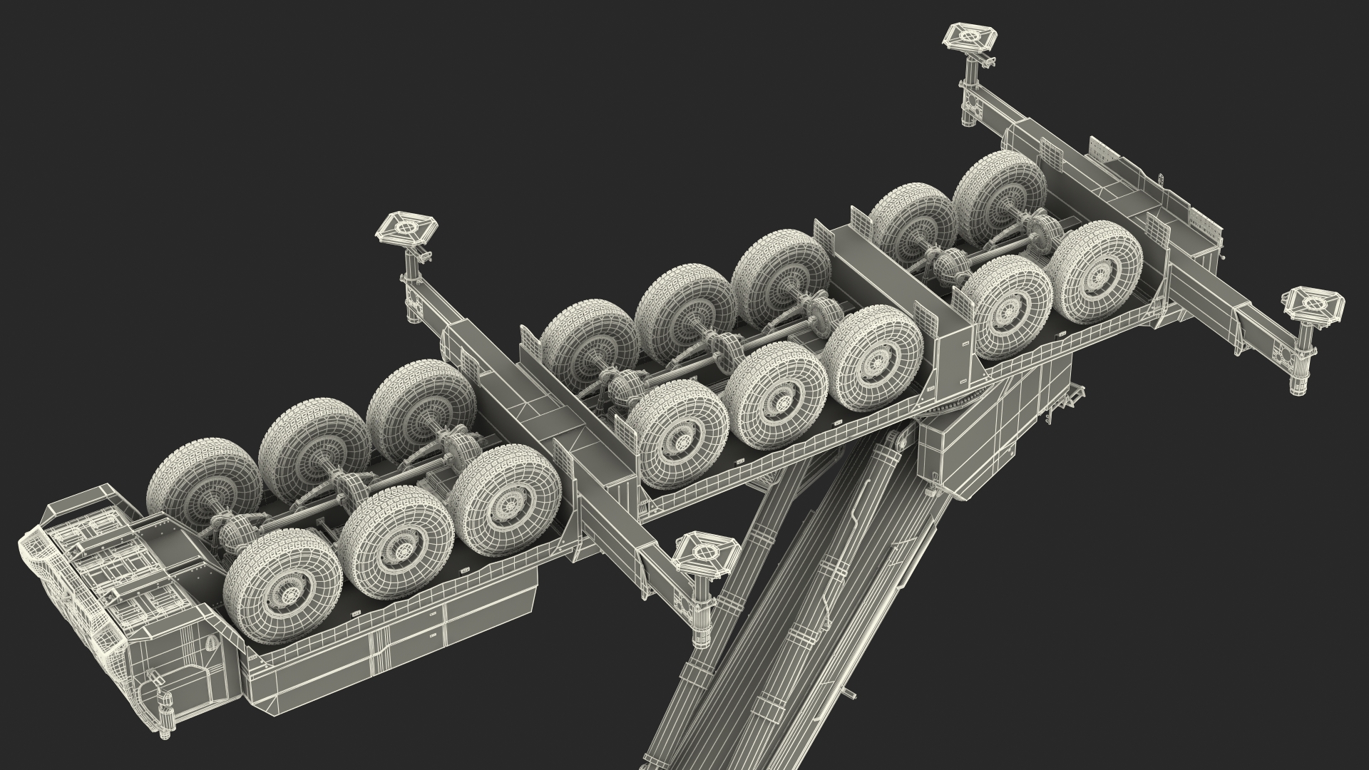3D Mobile Crane Liebherr With Load Rigged model