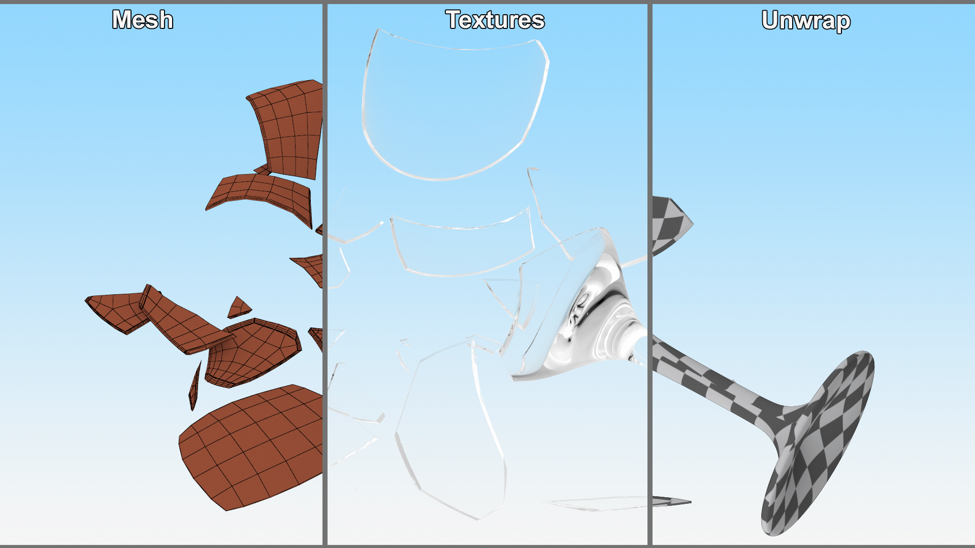 Broken Wine Glass 3D
