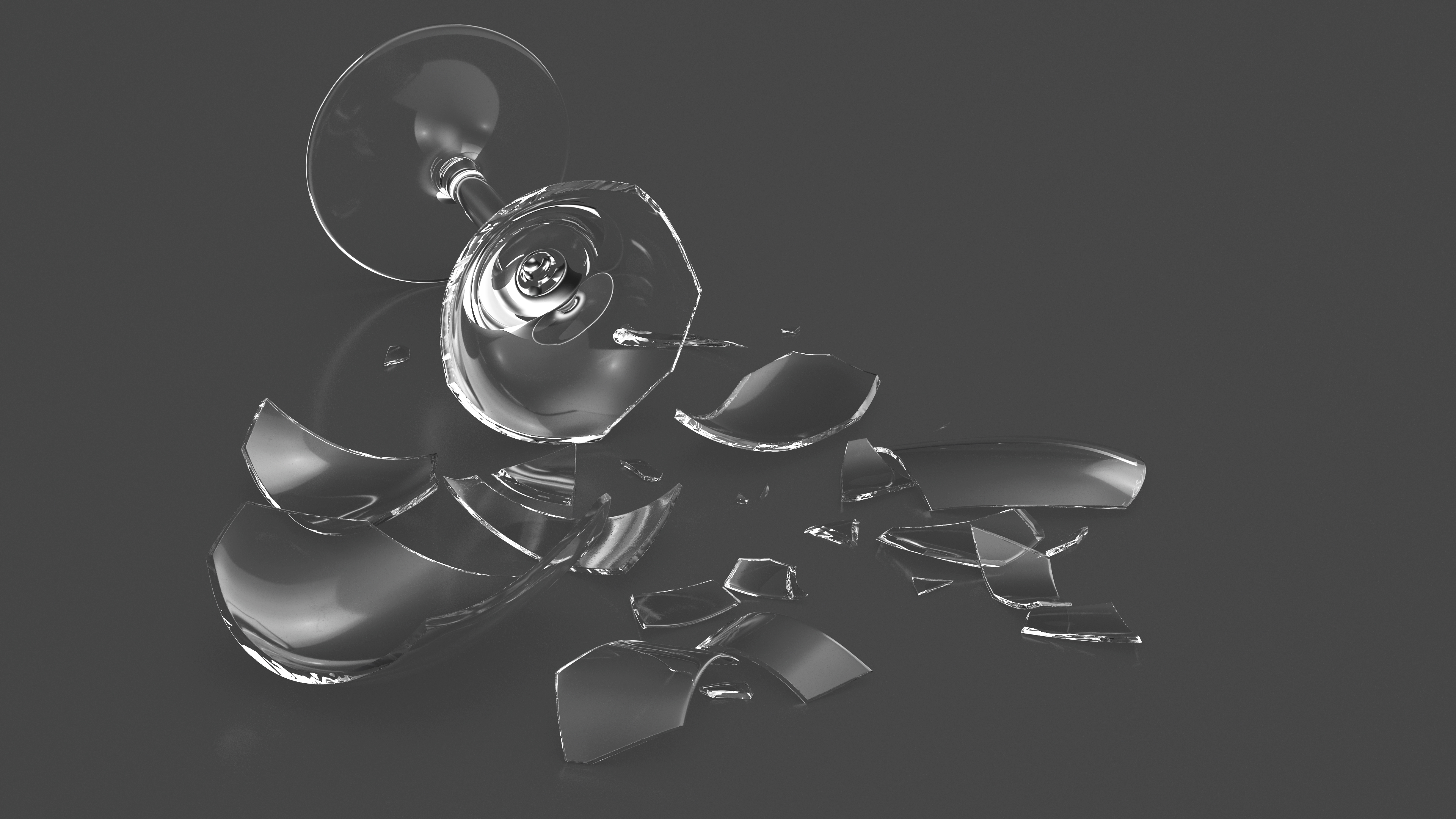 Broken Wine Glass 3D
