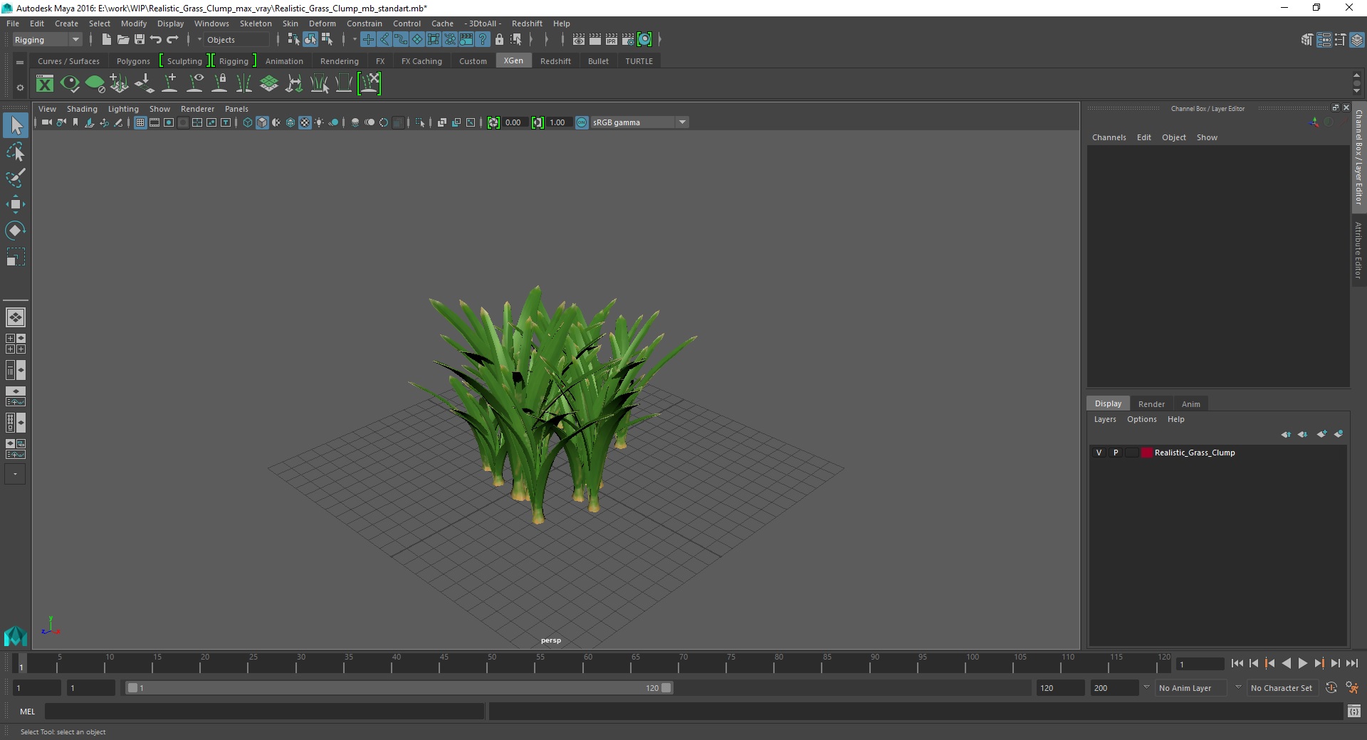 3D Realistic Grass Clump